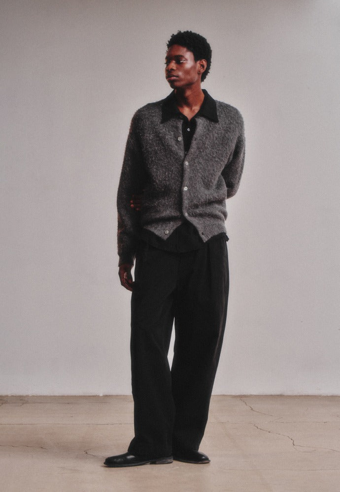 Art if acts - Alpaca Round Neck Cardigan (Charcoal) product image 1 | TRAB K-Fashion Australia
