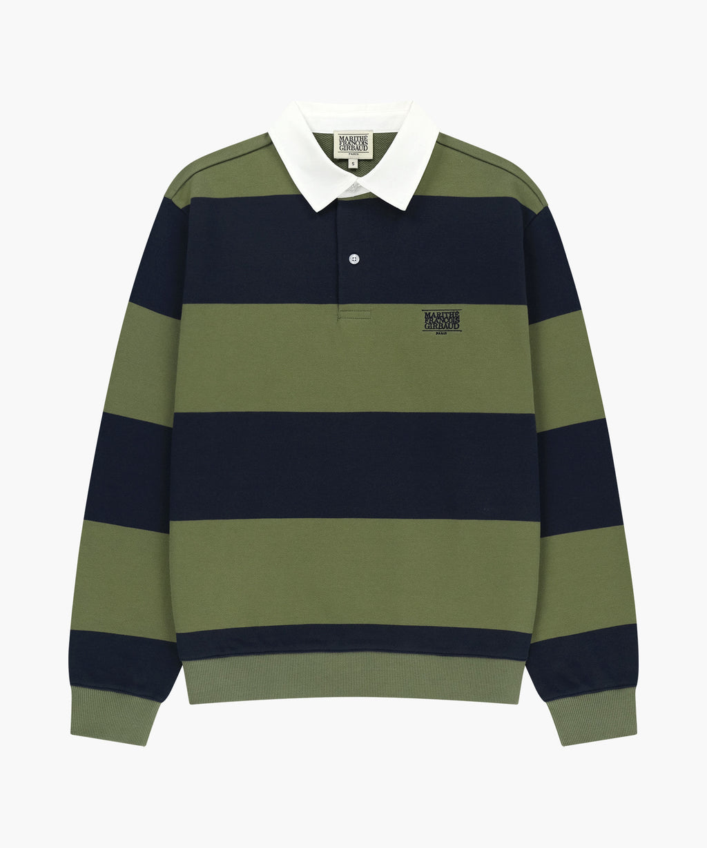 Marithe & Francois Girbaud - Small Classic Logo Rugby Stripe Sweatshirt (Navy) product image 5 | TRAB K-Fashion Australia