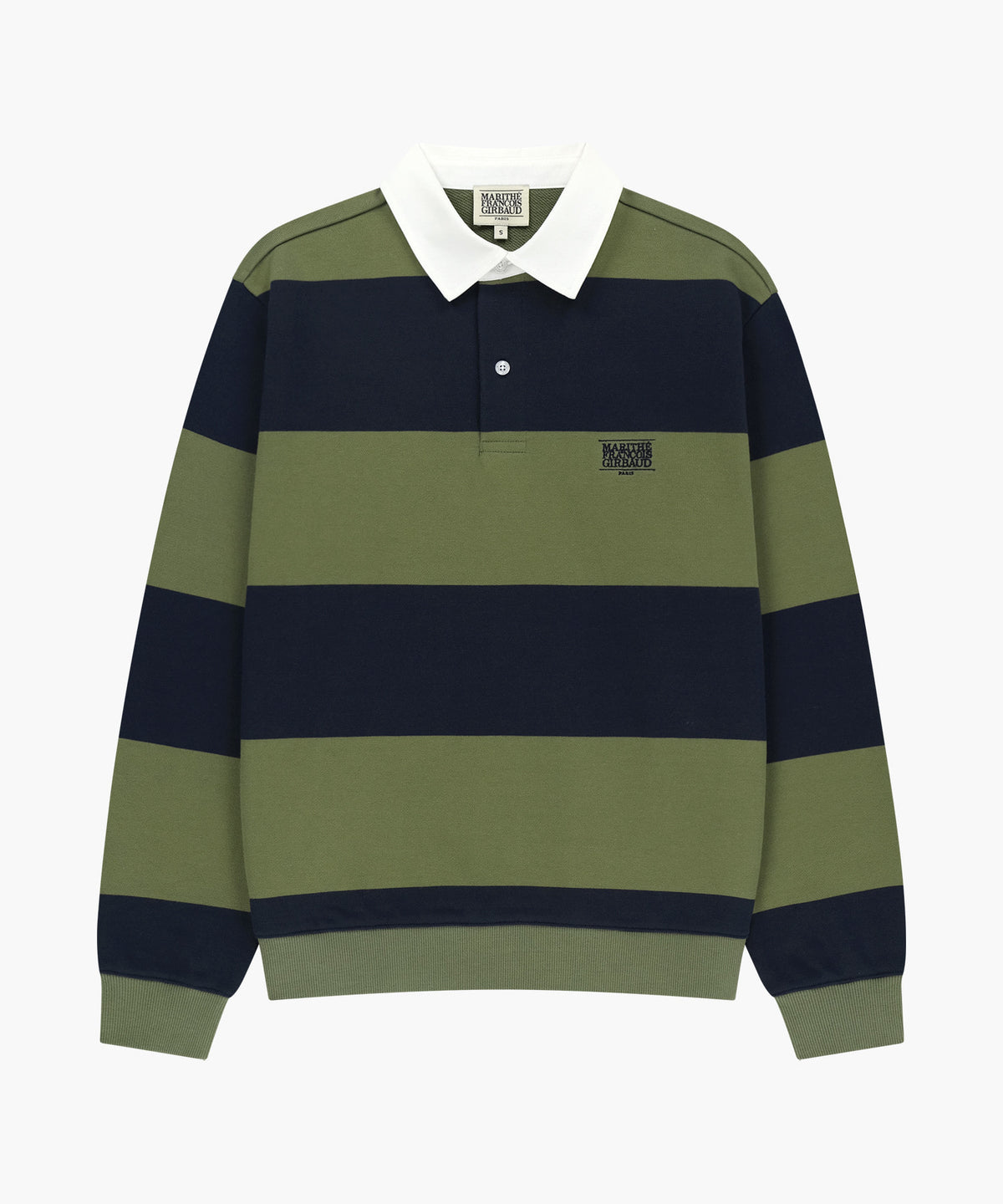 Marithe & Francois Girbaud - Small Classic Logo Rugby Stripe Sweatshirt (Navy) product image 5 | TRAB K-Fashion Australia
