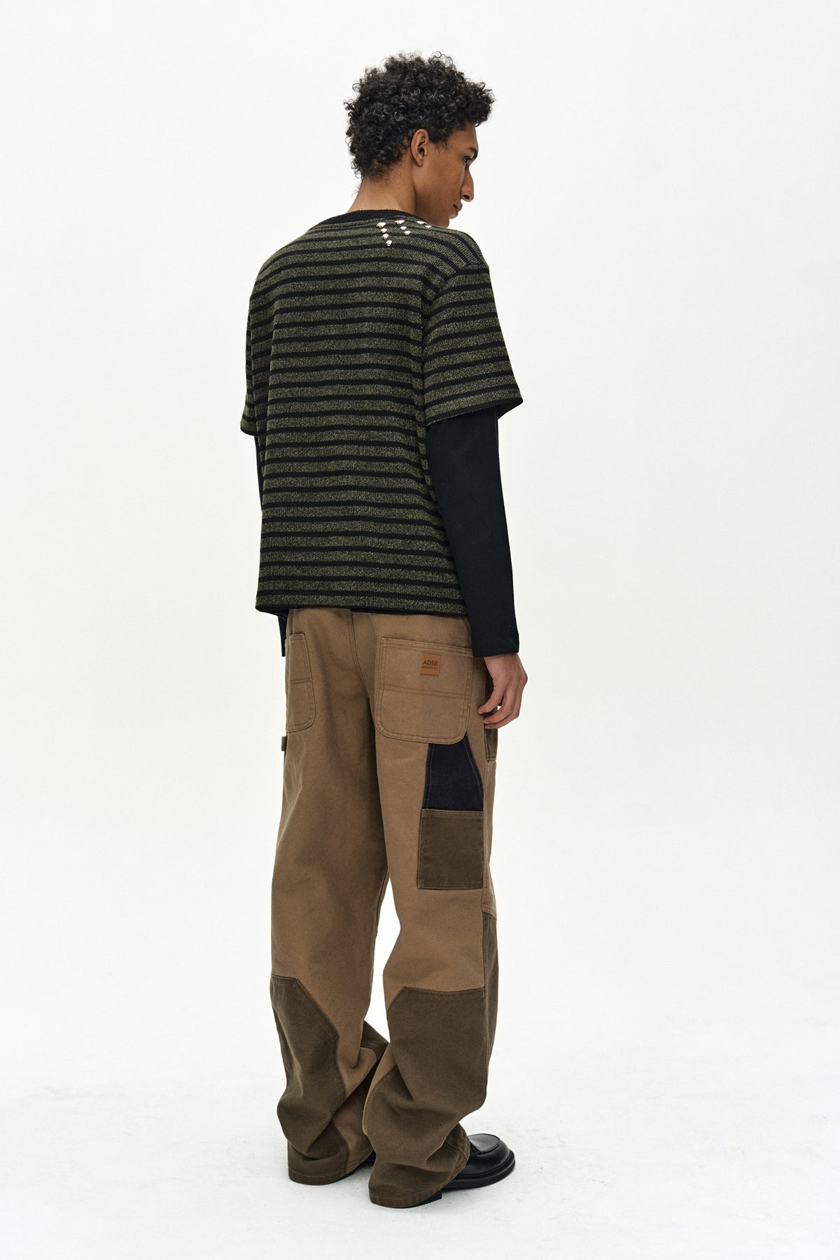 Andersson Bell - Unisex Studded Stripe Layered Sweater (Black) product image 3 | TRAB K-Fashion Australia
