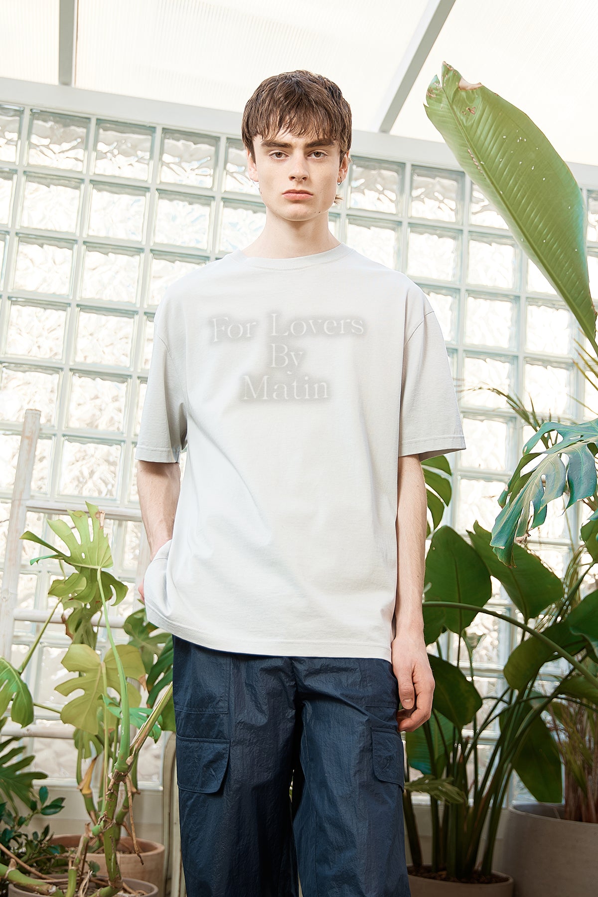 Matin Kim - For Lovers Logo Point Top (Light Grey) product image 10 | TRAB K-Fashion Australia
