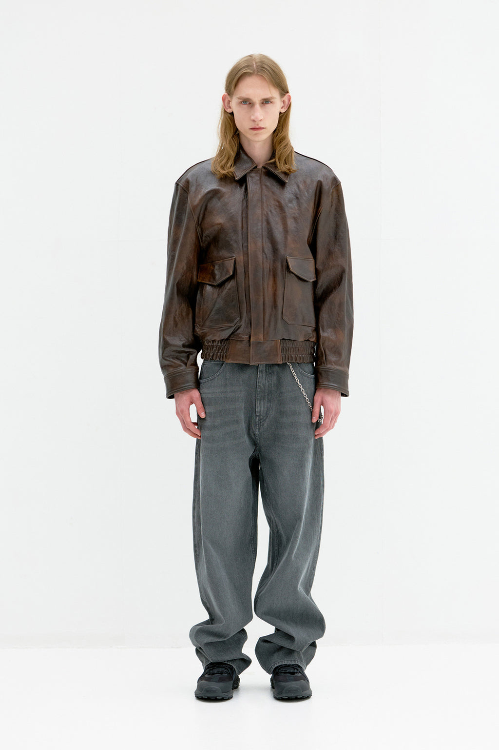 Coor - Vegetable Leather A-2 Jacket (Brown) product image 2 | TRAB K-Fashion Australia