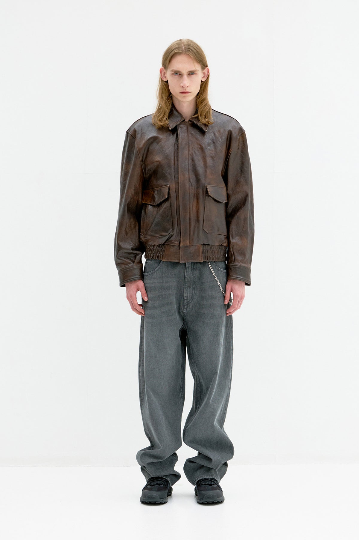 Coor - Vegetable Leather A-2 Jacket (Brown) product image 2 | TRAB K-Fashion Australia