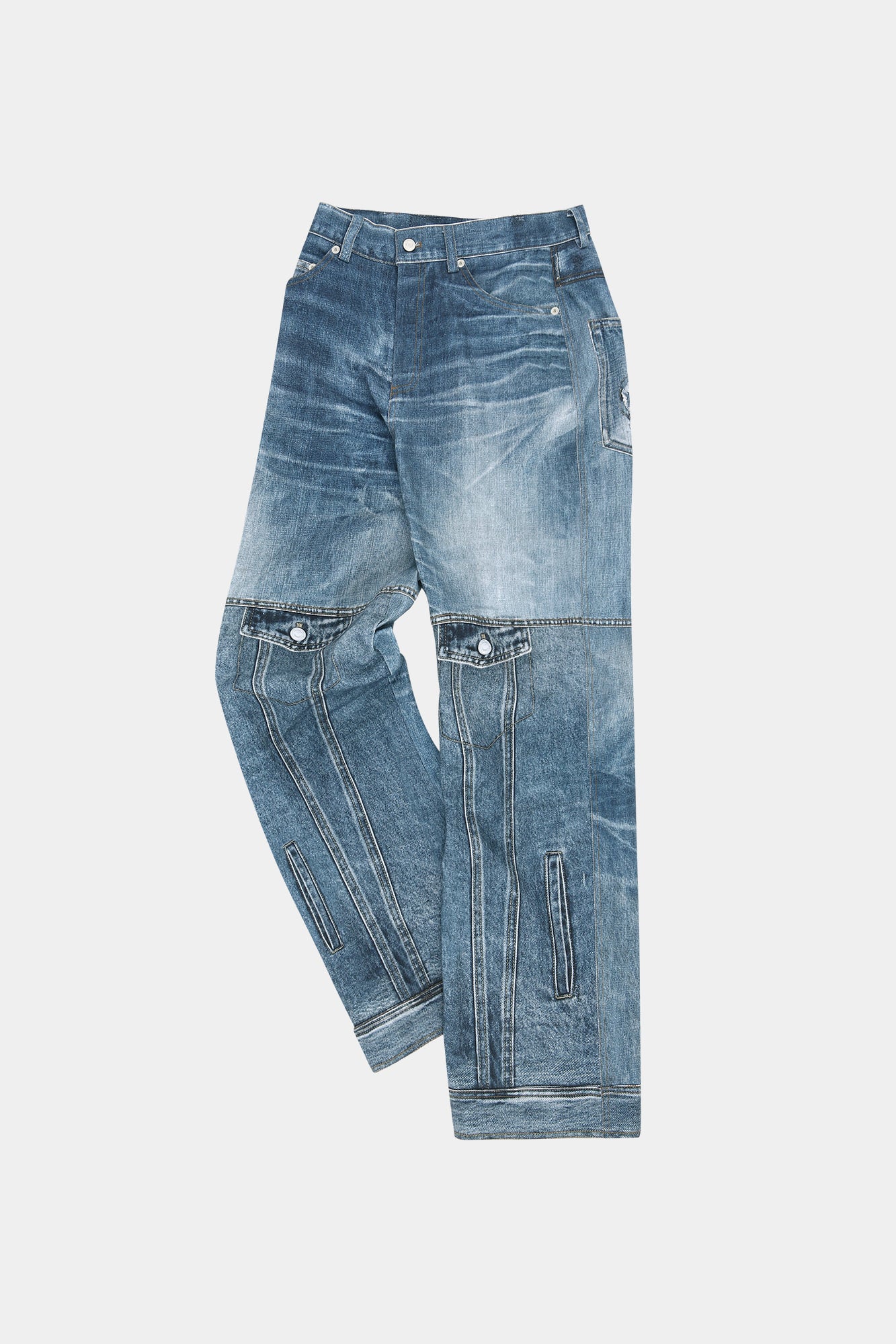 Andersson Bell - Unisex Custom-Like Printed Denim Pants (Mid Blue) product image 11 | TRAB K-Fashion Australia