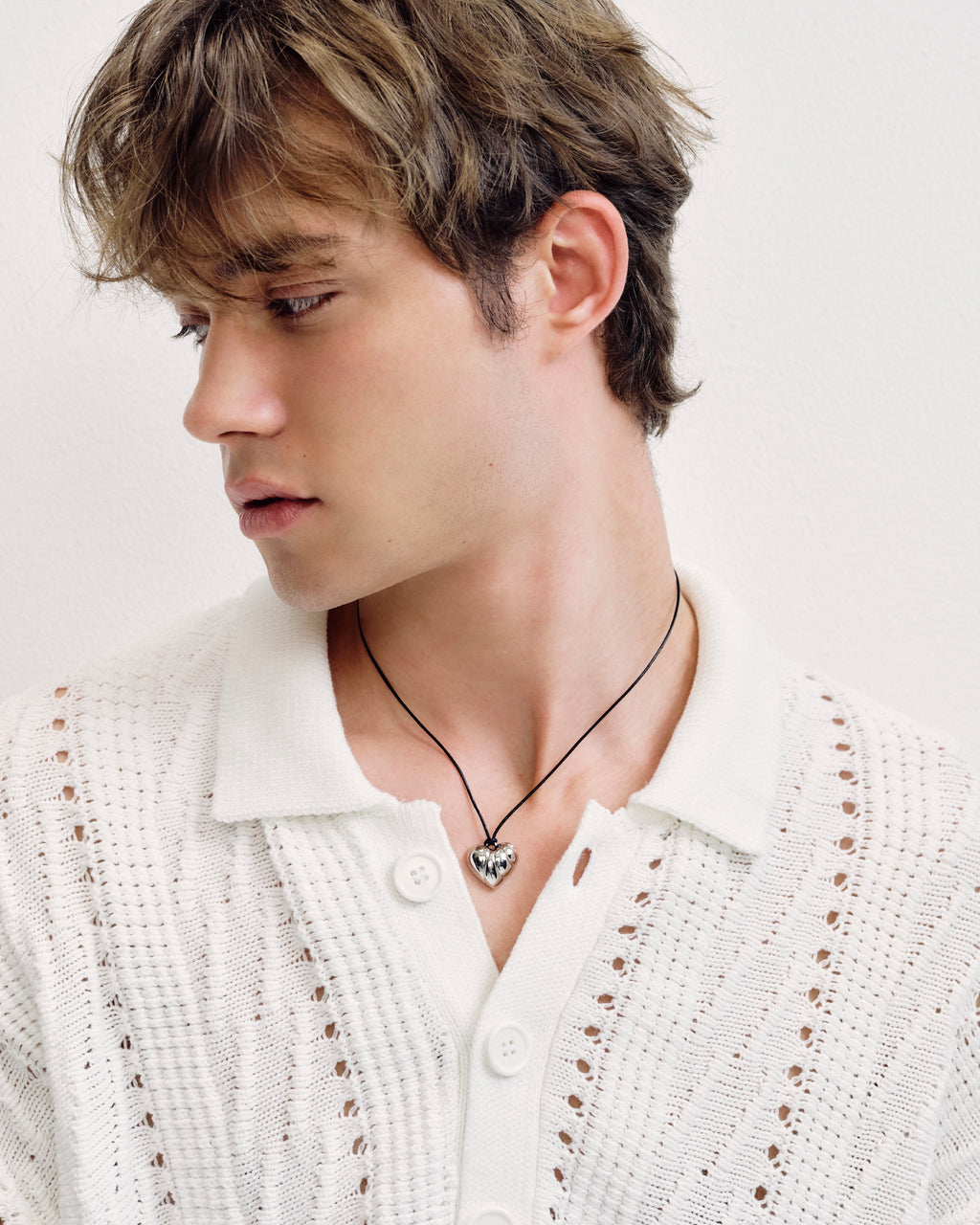 Numbering - Wavy Heart Leather Cord Necklace #5766 product image 4 | TRAB K-Fashion Australia