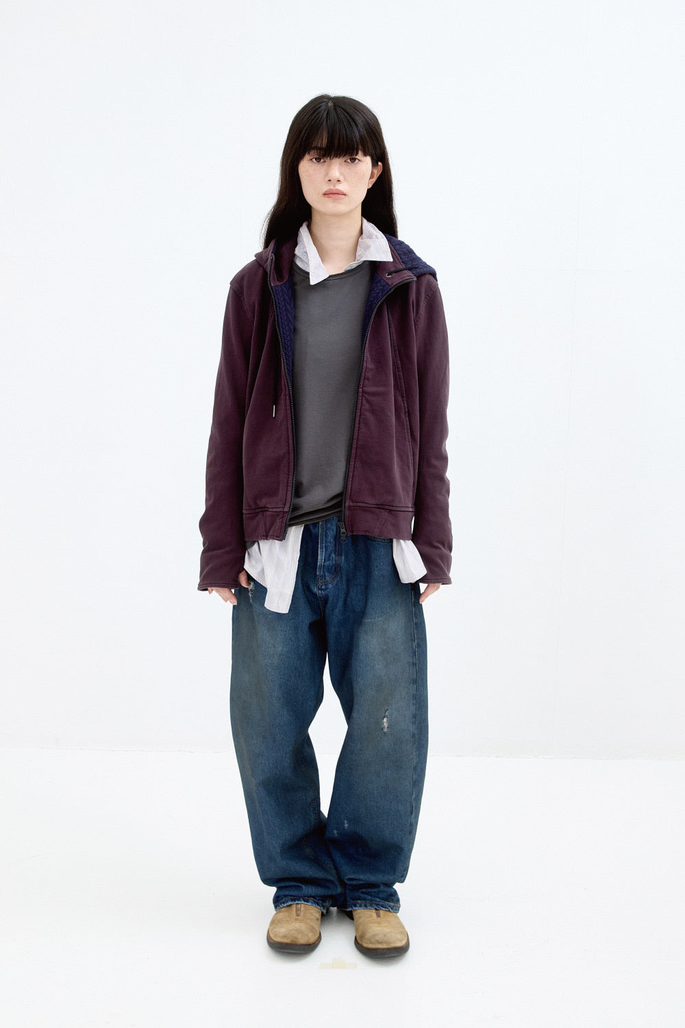 Hatchingroom - Twist Hoodie (Dark Purple) product image 2 | TRAB K-Fashion Australia