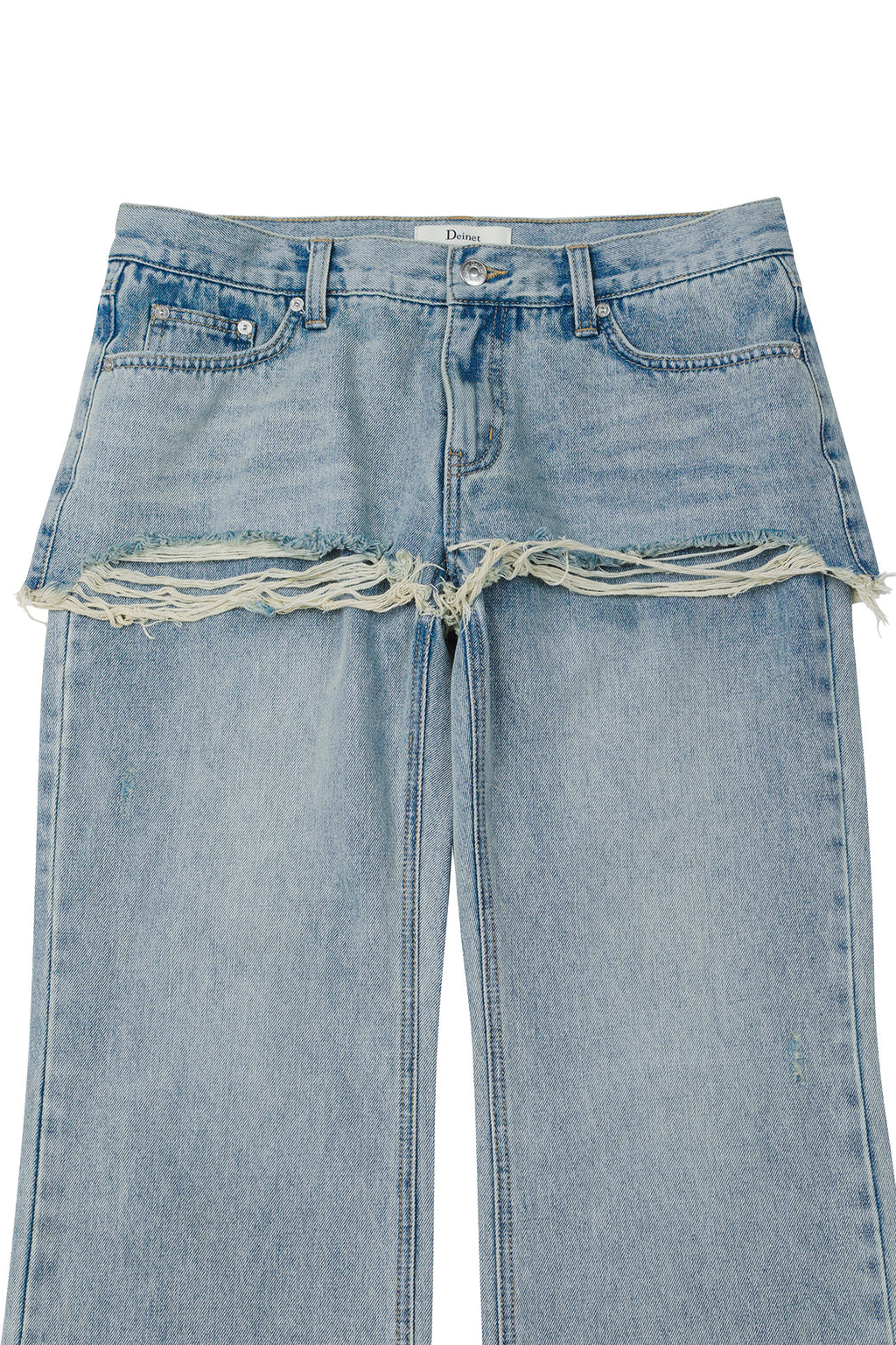 Deinet - Layered Semi Bootscut Denim Pants (Light Blue) product image 13 | TRAB K-Fashion Australia