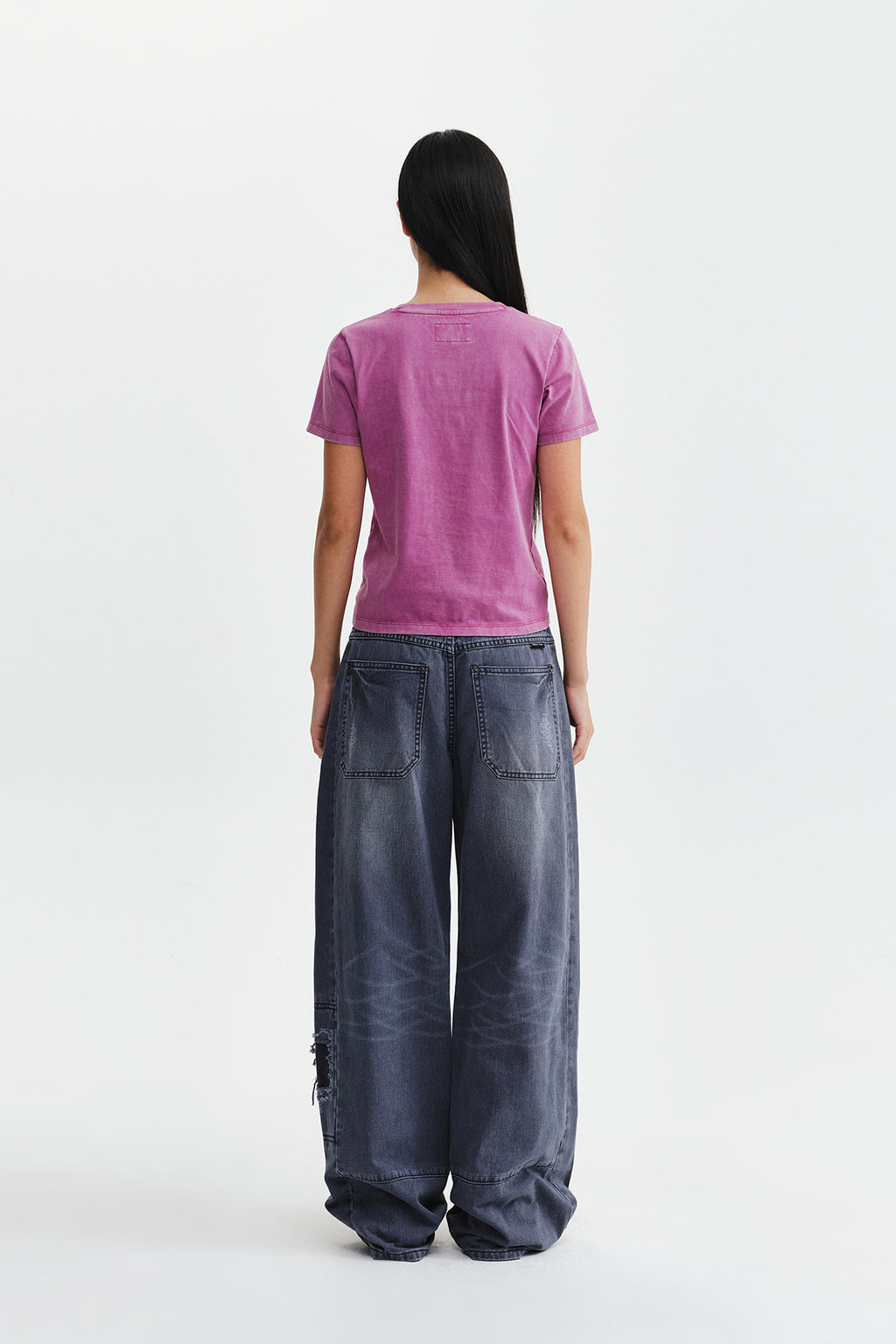 Matin Kim - Shadow Distressed Wide Denim Pants (Blue) product image 8 | TRAB K-Fashion Australia