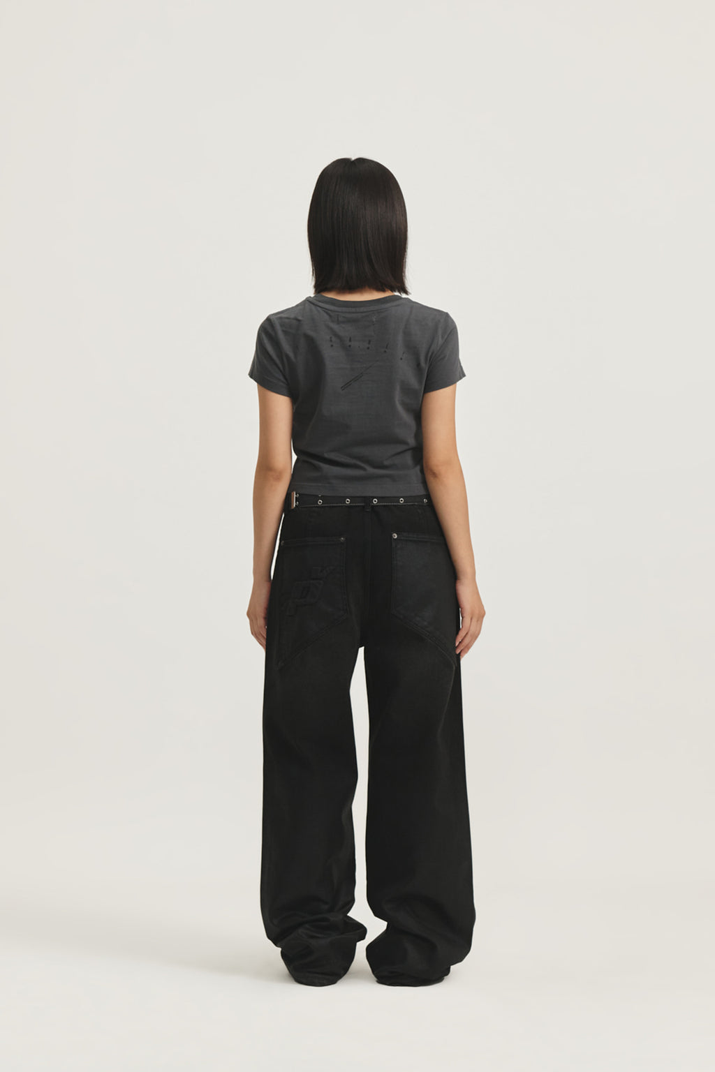 Matin Kim - Peaches Coating Washed Denim Pants (Black) product image 9 | TRAB K-Fashion Australia