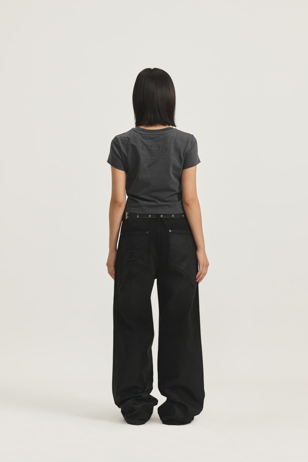 Matin Kim - Peaches Coating Washed Denim Pants (Black) product image 9 | TRAB K-Fashion Australia