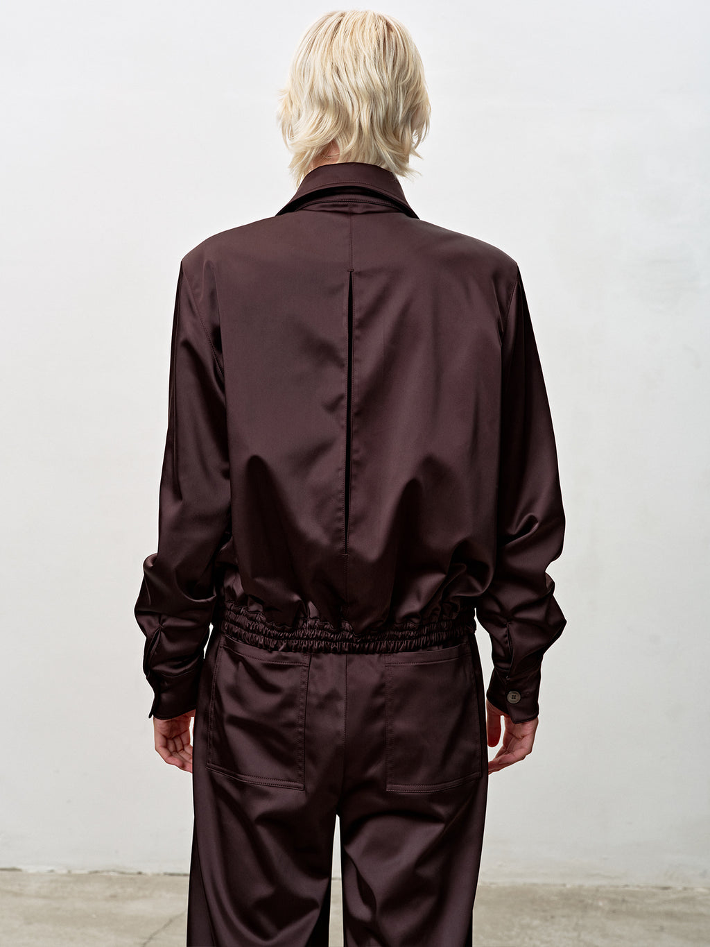 Tonywack - Silky Zippered Blouson Jacket (Brown) product image 7 | TRAB K-Fashion Australia