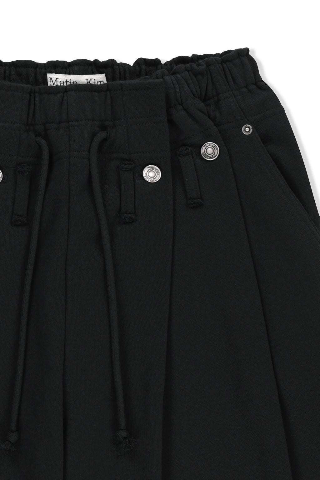 Matin Kim - Snap Tuck Washed Sweatpants (Black) product image 3 | TRAB K-Fashion Australia