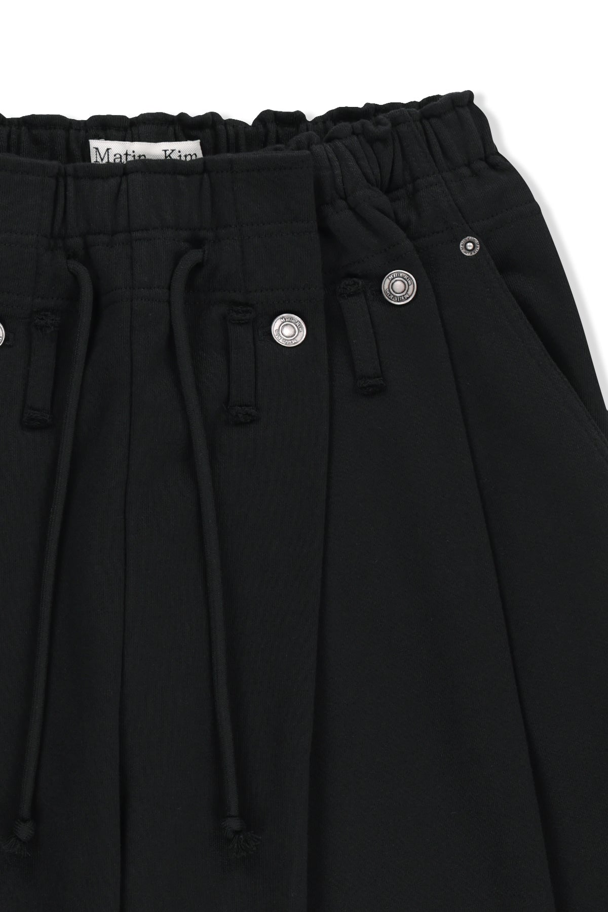 Matin Kim - Snap Tuck Washed Sweatpants (Black) product image 3 | TRAB K-Fashion Australia