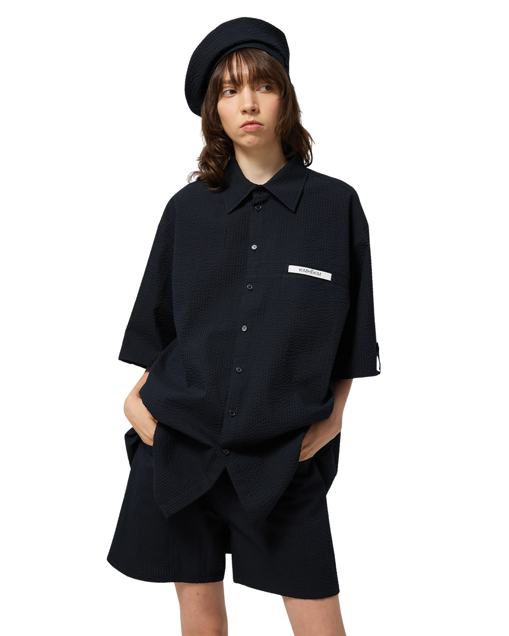 Kimhe Kim - Seersucker Beret (Black) product image 13 | TRAB K-Fashion Australia