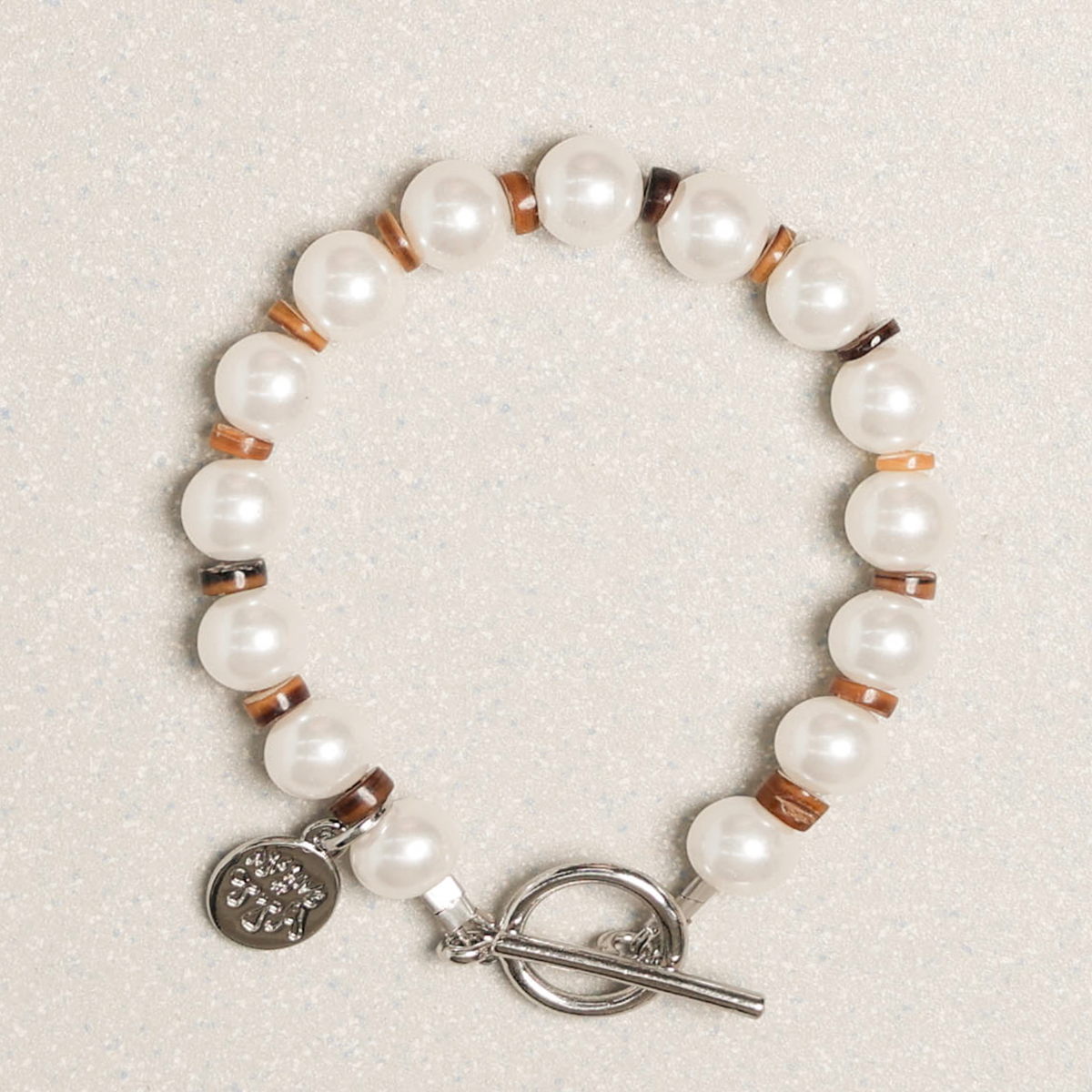 Towtow Archive - White Pearl & Shell Bracelet (White) product image 1 | TRAB K-Fashion Australia