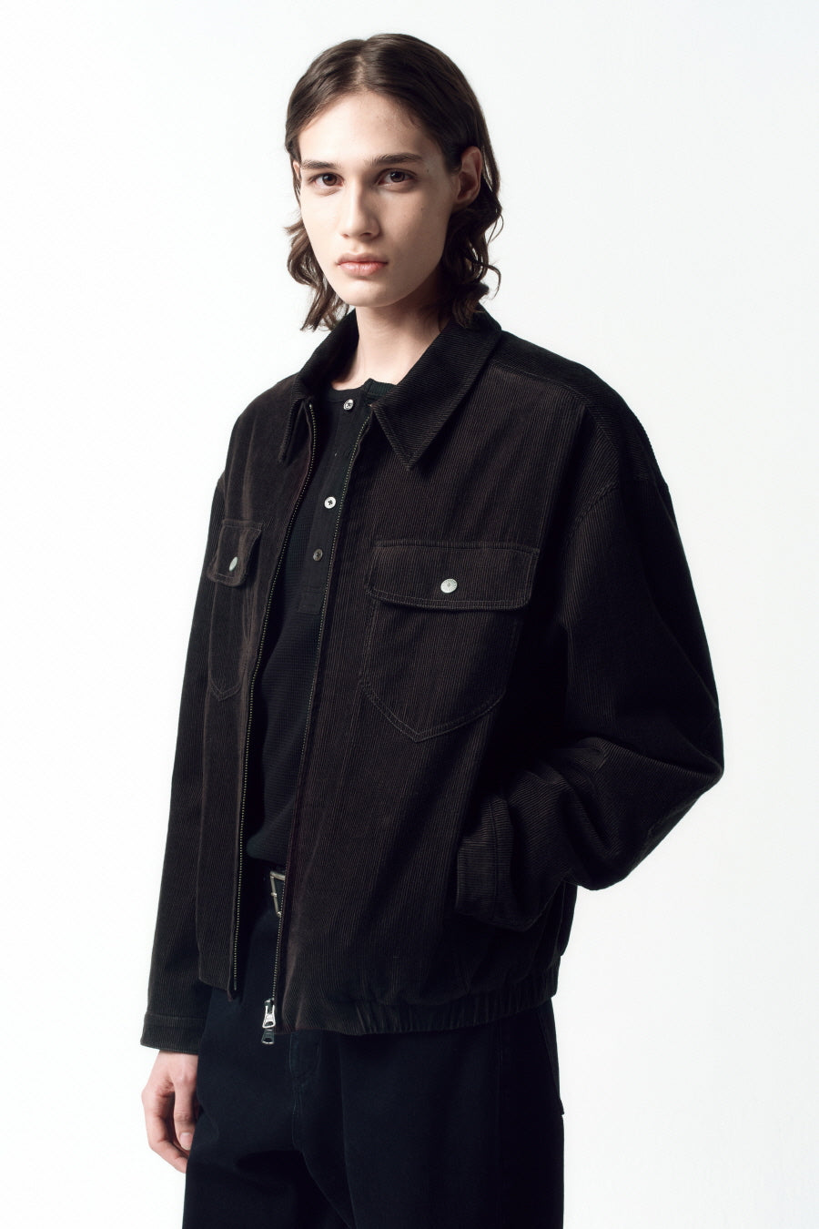 Insilence - Organic Cotton Cord Rodeo Jacket (Dark Brown) product image 2 | TRAB K-Fashion Australia