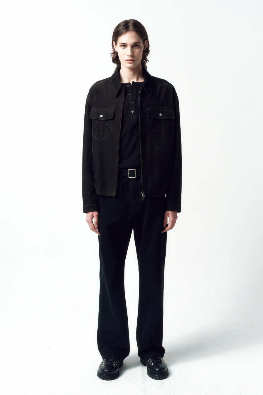 Insilence - Organic Cotton Cord Rodeo Jacket (Dark Brown) product image 1 | TRAB K-Fashion Australia
