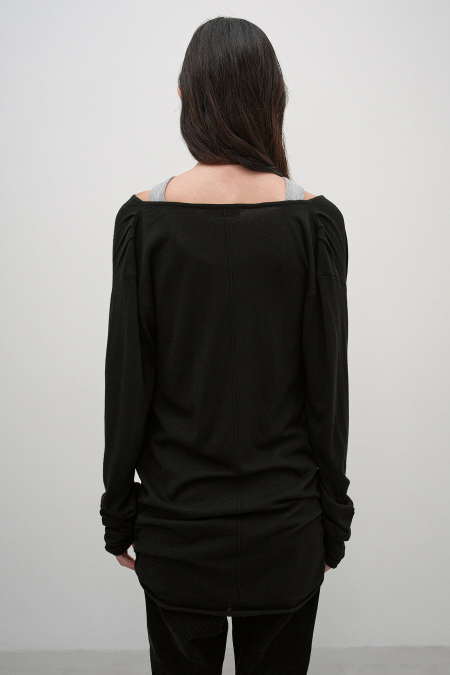 Insilence - Cowl Neck Shirring Pullover (Black) product image 6 | TRAB K-Fashion Australia