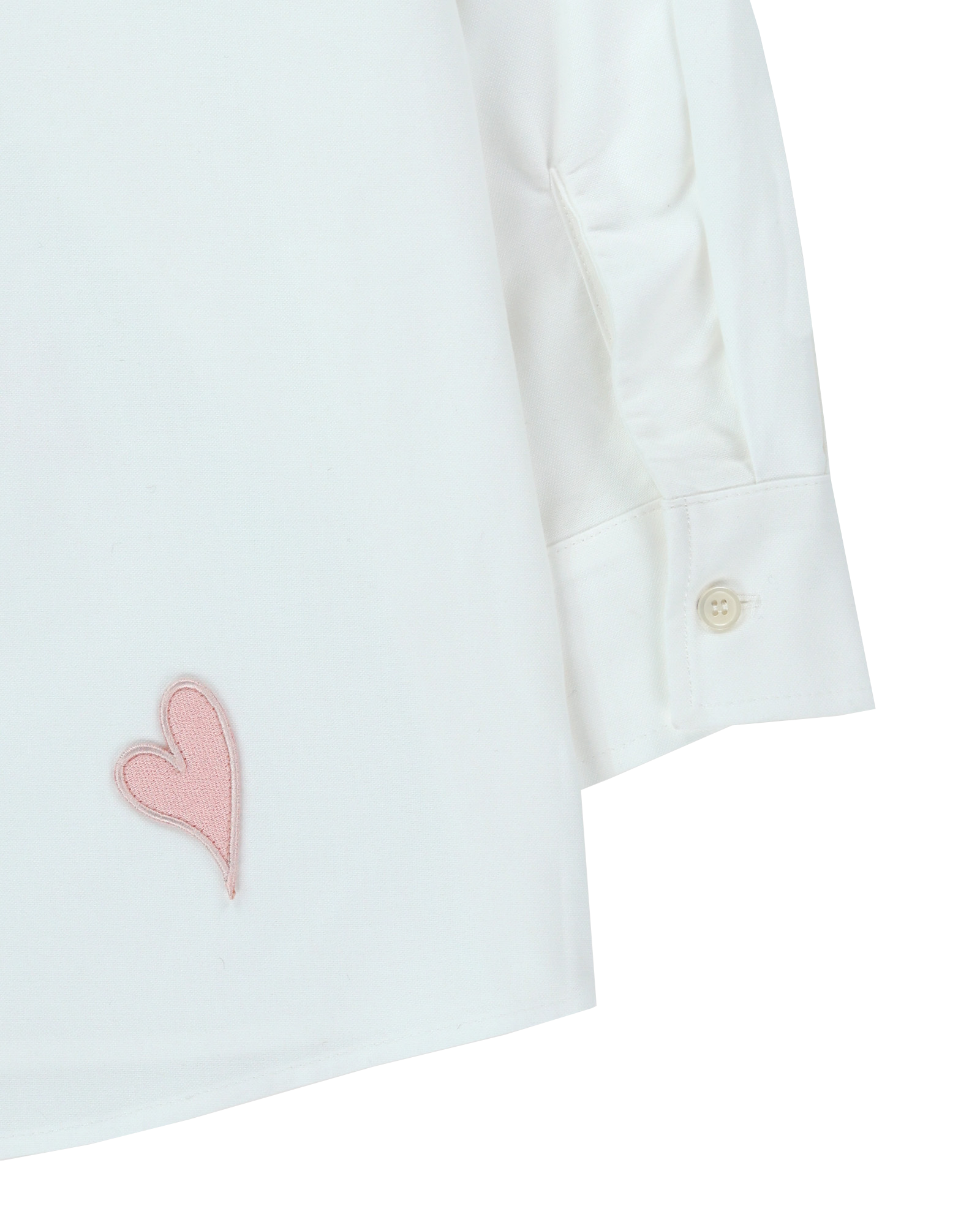 Kimhe Kim - Heart Patched Oversized Shirt (White/Pink) product image 5 | TRAB K-Fashion Australia