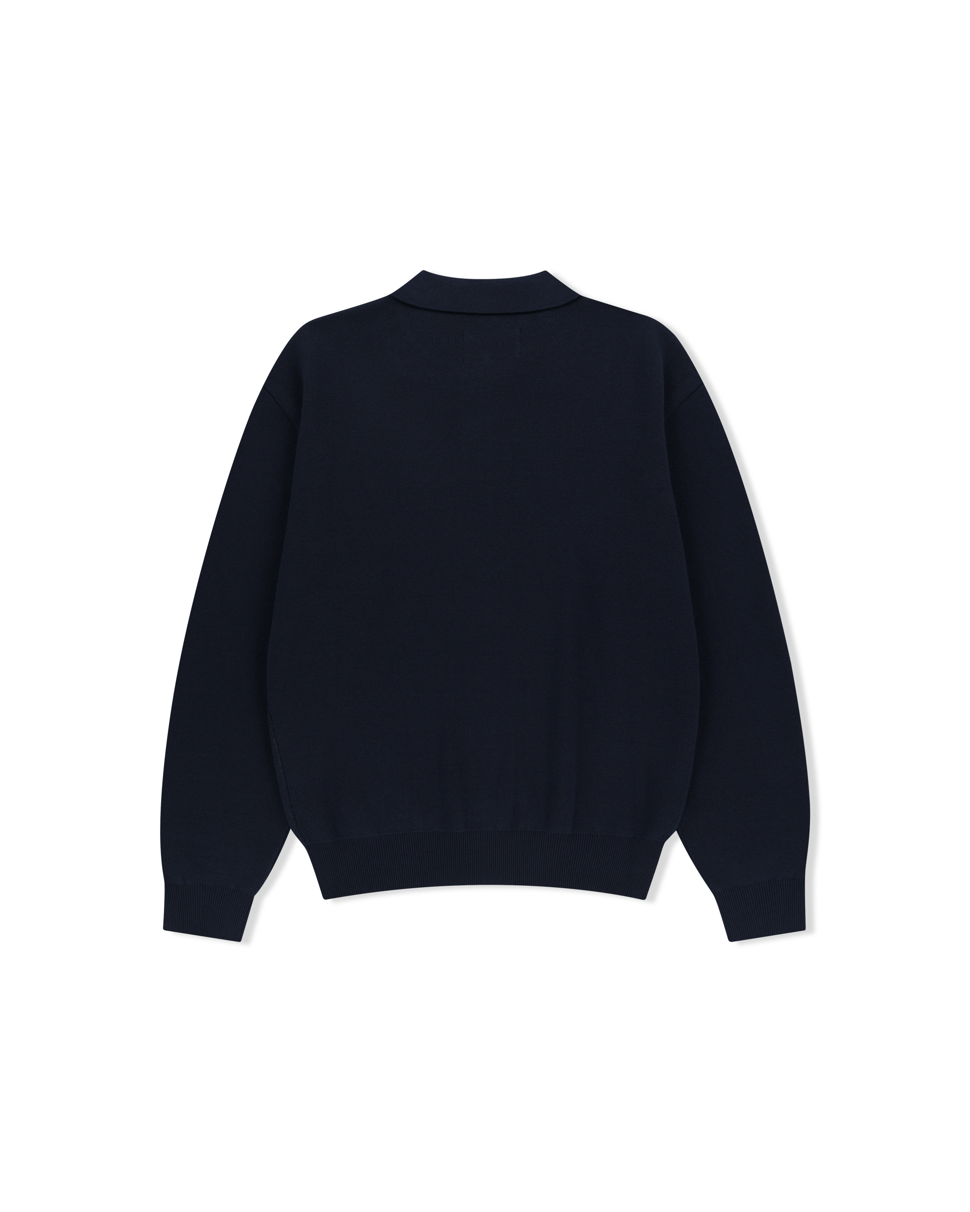 yeseyesee - Knit Zip Up Polo Cardigan (Navy) product image 2 | TRAB K-Fashion Australia