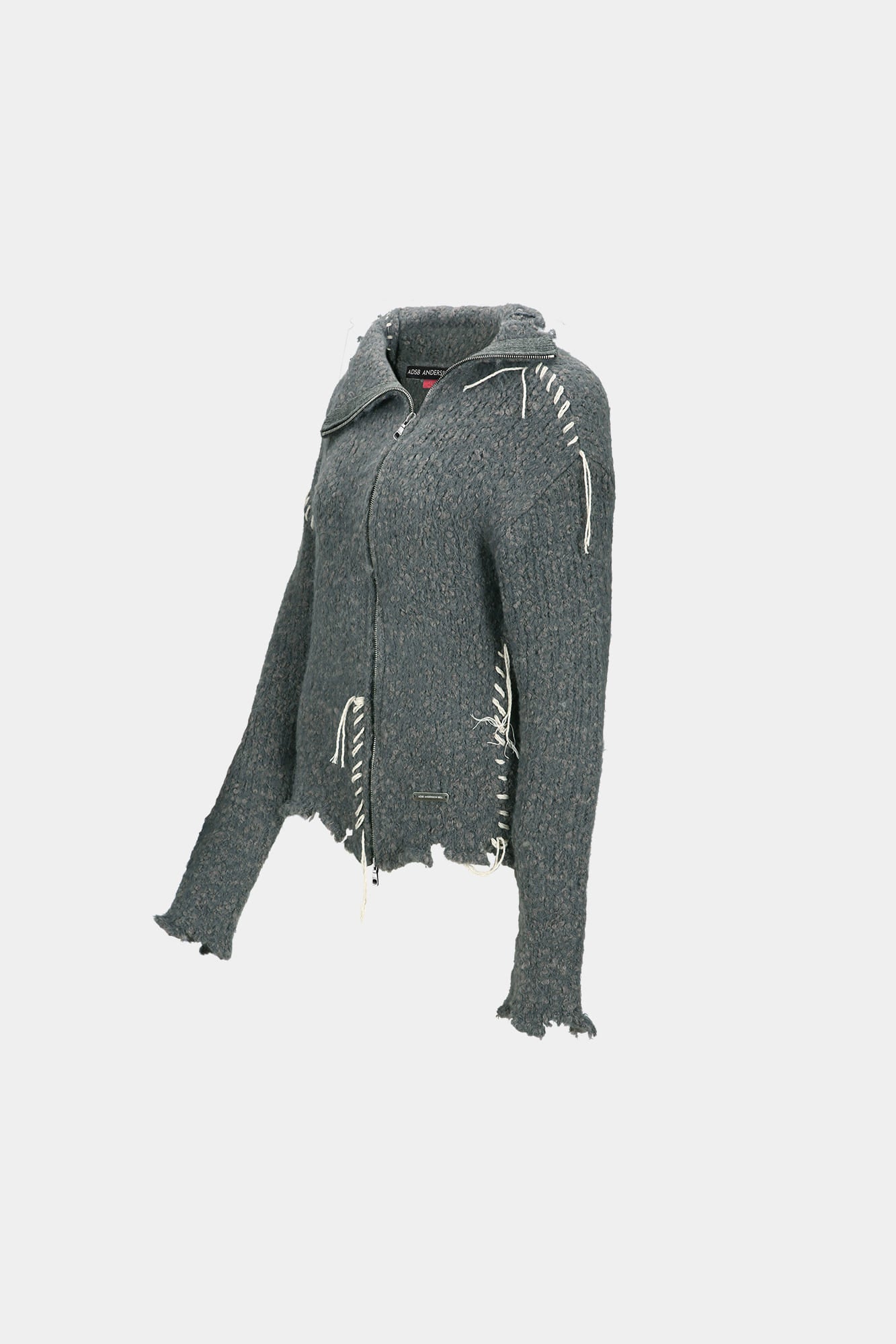 Andersson Bell - Harlow Damaged Knit Jacket (Grey) product image 9 | TRAB K-Fashion Australia