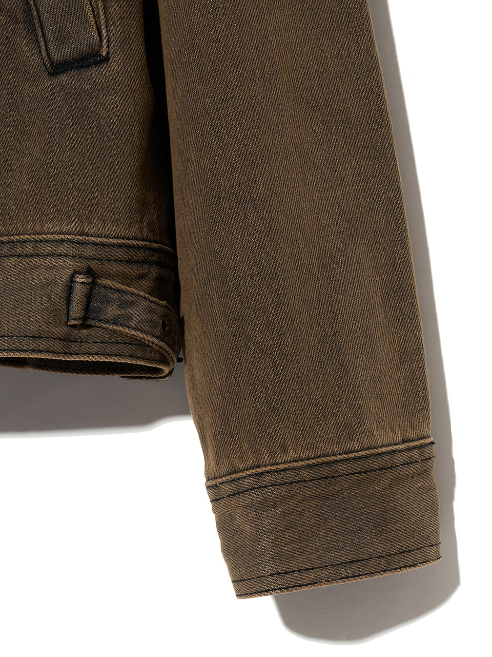 Kijun - Stitched Denim Jacket (Charcoal Brown) product image 11 | TRAB K-Fashion Australia