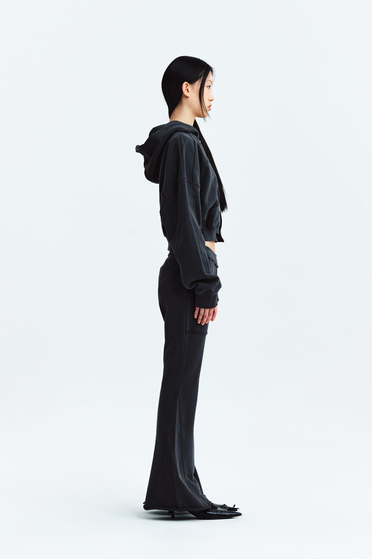 Matin Kim - Cut Out Detail Sweatpants (Charcoal) product image 6 | TRAB K-Fashion Australia