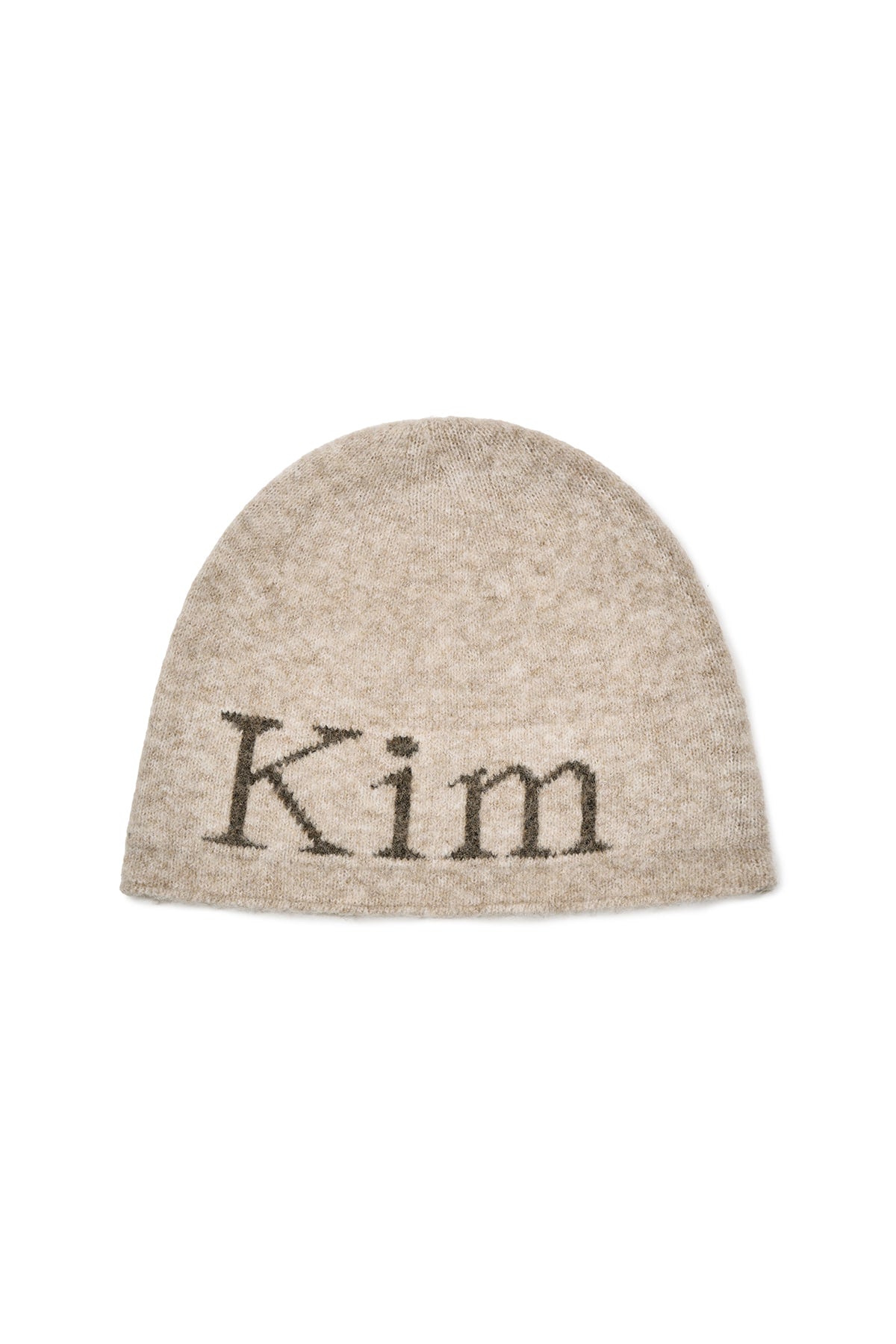 Matin Kim - Matin Logo Boucle Knit Beanie (Beige) product image 2 | TRAB K-Fashion Australia