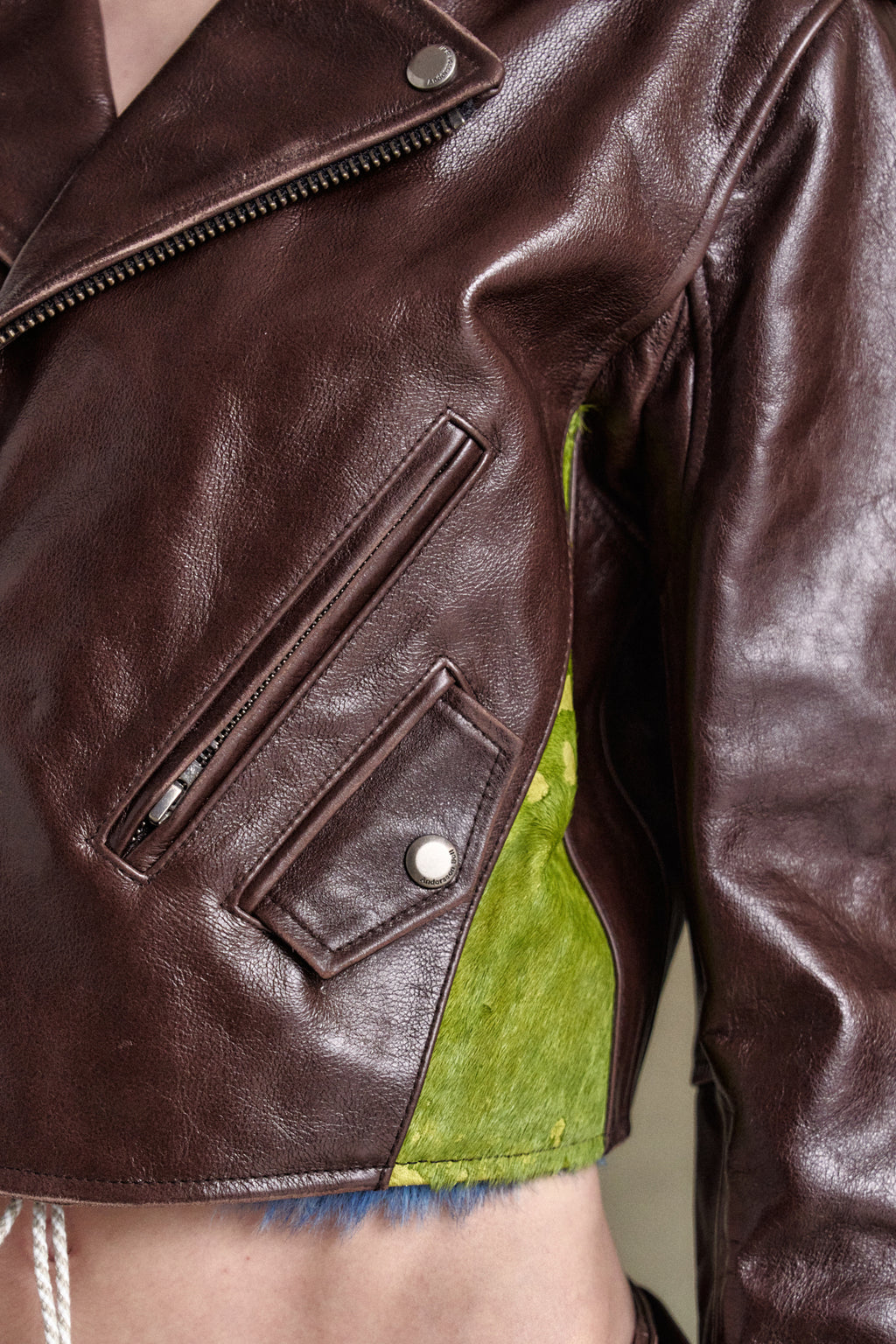 Andersson Bell - Paneled Crop Rider Jacket (Brown) product image 5 | TRAB K-Fashion Australia