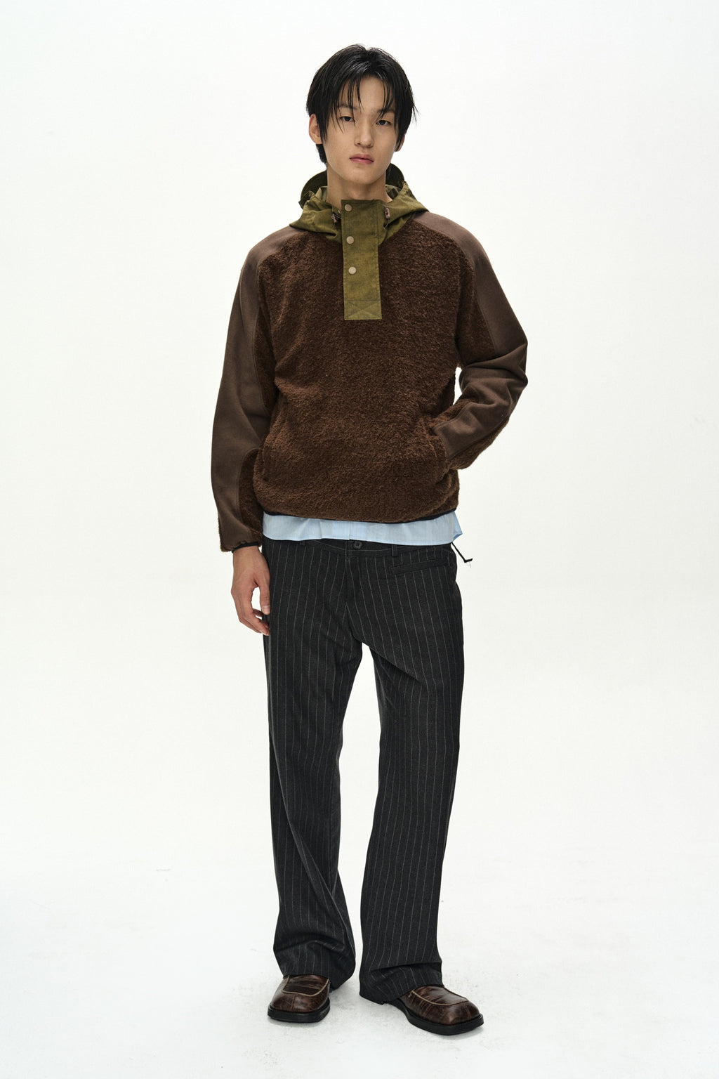 Andersson Bell - Orte Terry Half Zip Up Hoodie (Brown) product image 2 | TRAB K-Fashion Australia