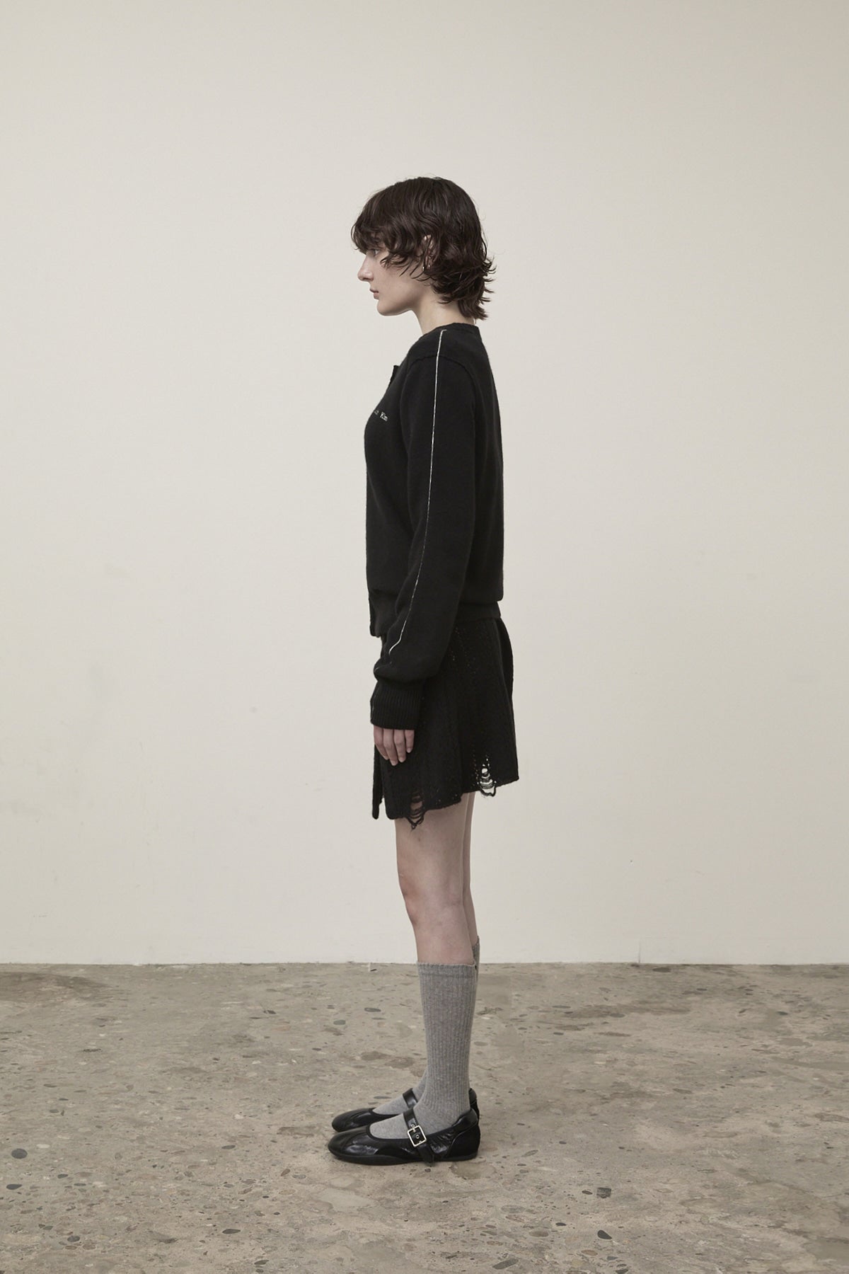 Matin Kim - Punching Wrap Mini Skirt (Black) product image 7 | TRAB K-Fashion Australia