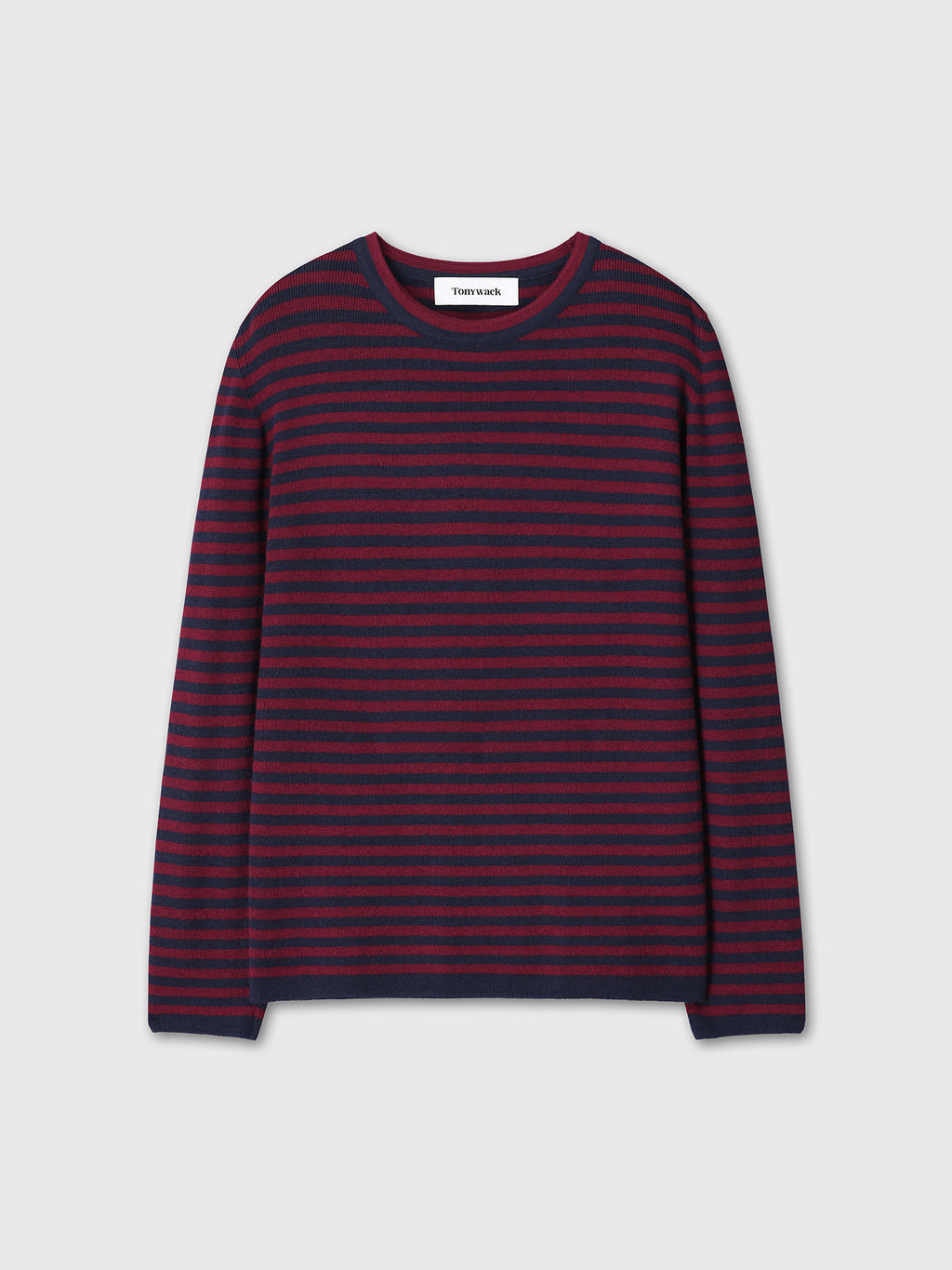 Tonywack - Merino Wool Essential Stripe Knit (Navy/Maroon) product image 9 | TRAB K-Fashion Australia