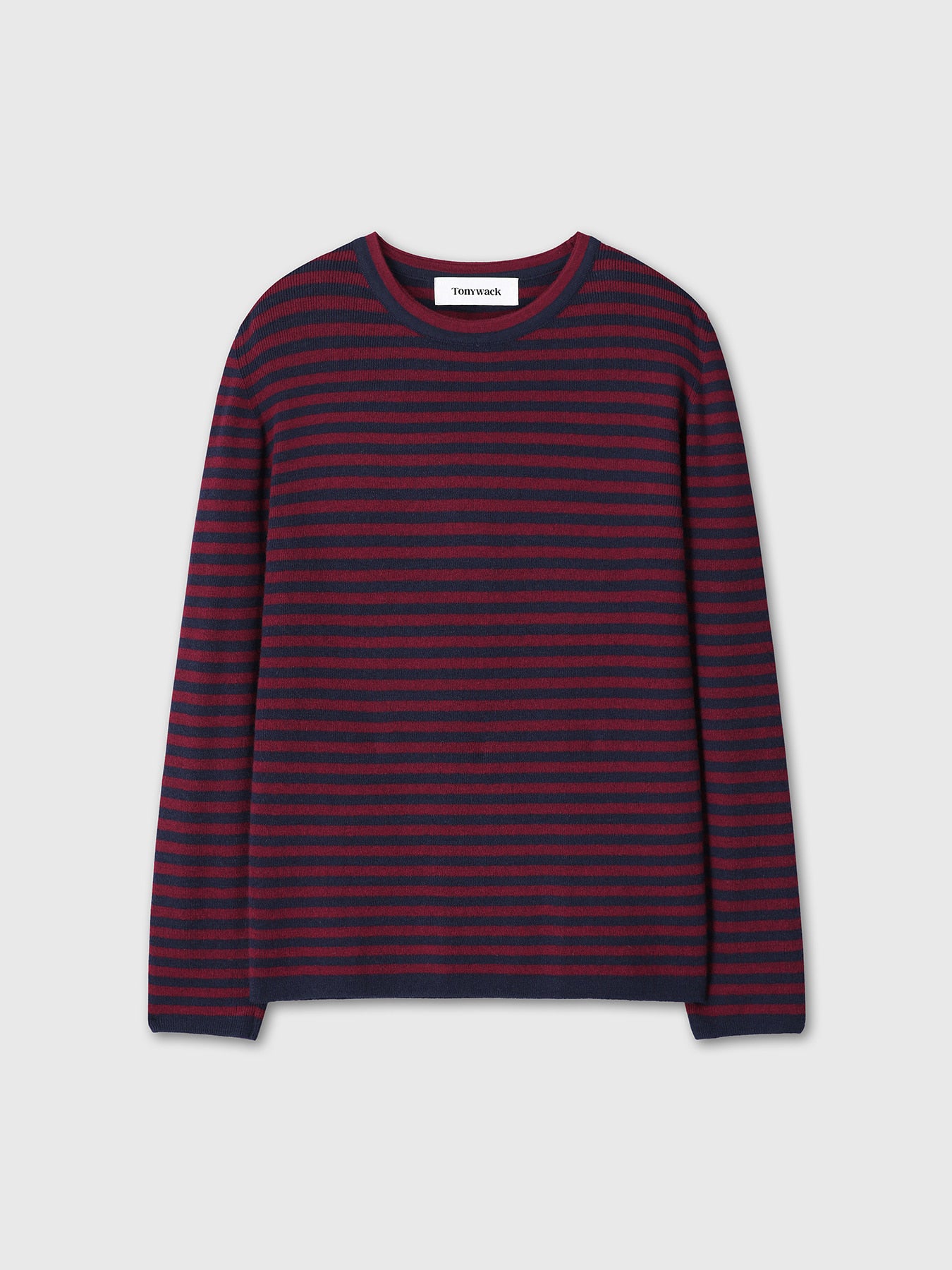 Tonywack - Merino Wool Essential Stripe Knit (Navy/Maroon) product image 9 | TRAB K-Fashion Australia