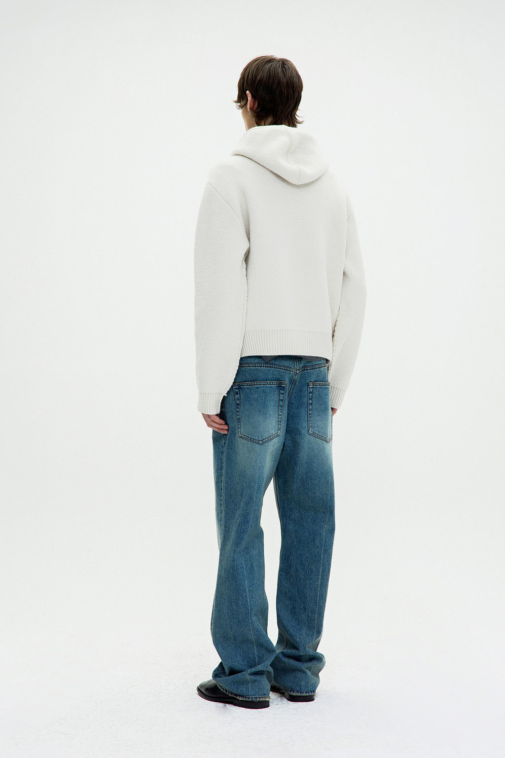 Coor - Reversible Boucle Knit Hooded Zip-Up (Ivory) product image 4 | TRAB K-Fashion Australia
