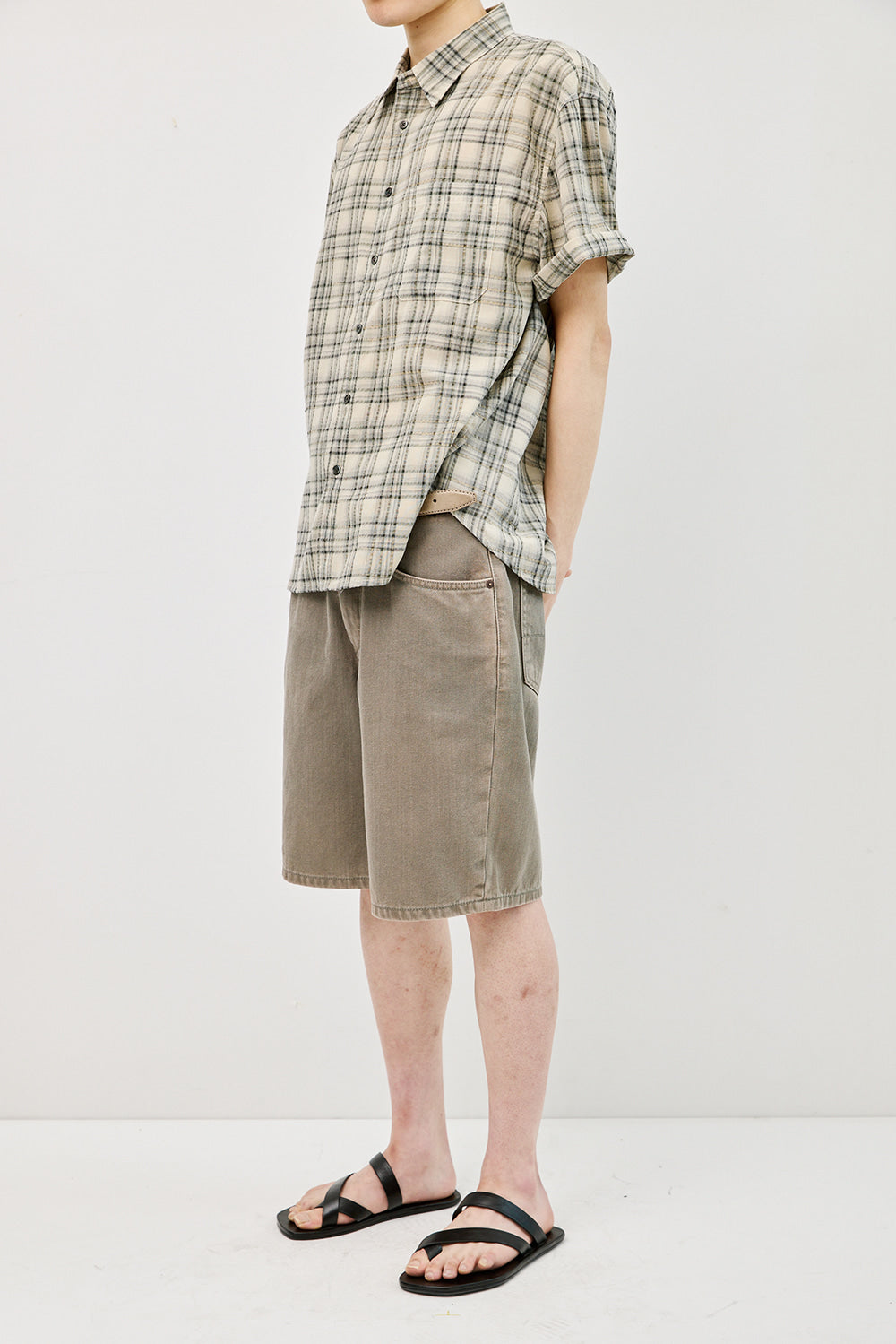 Hatchingroom - Arrow Shirt Over Dyed Check (Butter) product image 11 | TRAB K-Fashion Australia