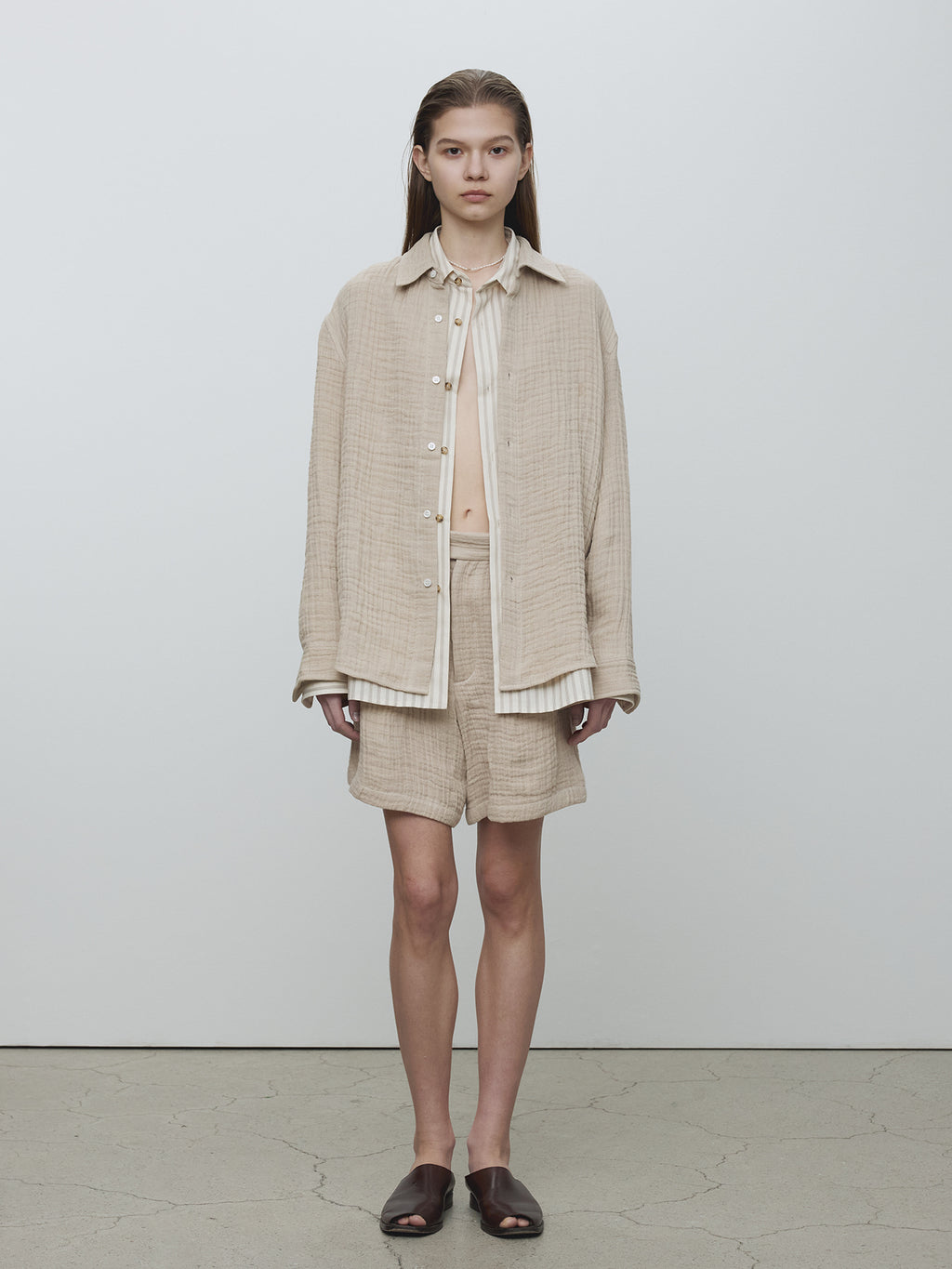 Tonywack - Double Weave Linen Shirt (French Beige) product image 4 | TRAB K-Fashion Australia