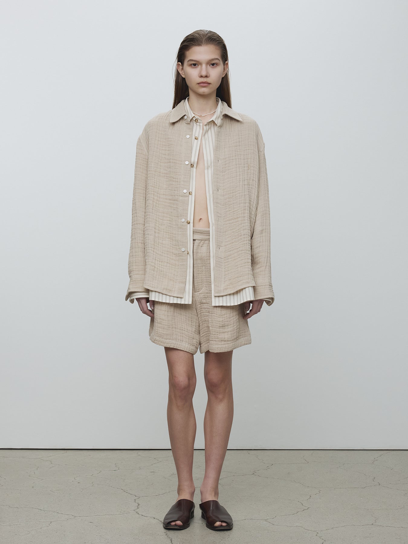 Tonywack - Double Weave Linen Shirt (French Beige) product image 4 | TRAB K-Fashion Australia