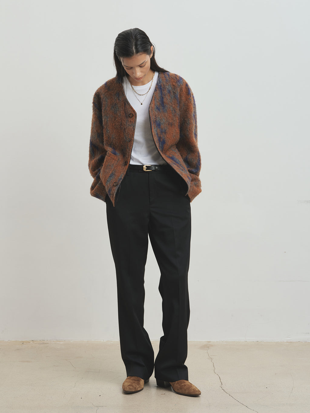 Tonywack - Mohair V-Neck Blouson Italian Fabric (Rust Orange) product image 8 | TRAB K-Fashion Australia