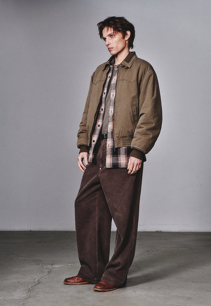 Art if acts - Sherpa Western Bomber Jacket (Moss Grey) product image 2 | TRAB K-Fashion Australia