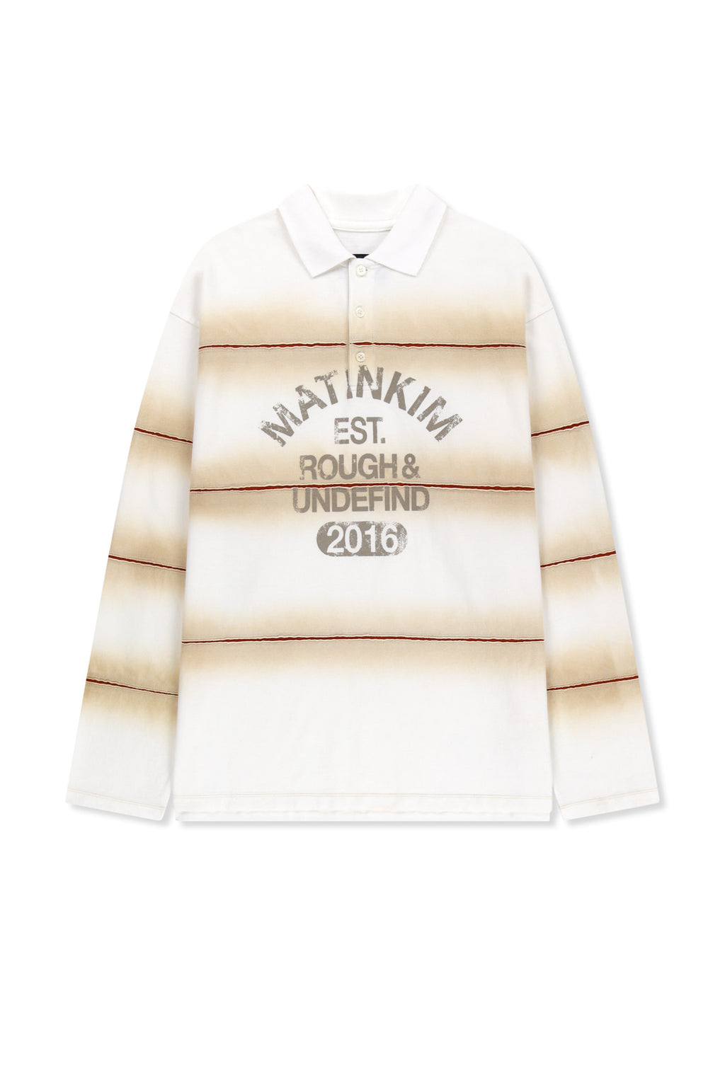 Matin Kim - Reveal Stripe Logo Collar Top (Cream) product image 1 | TRAB K-Fashion Australia