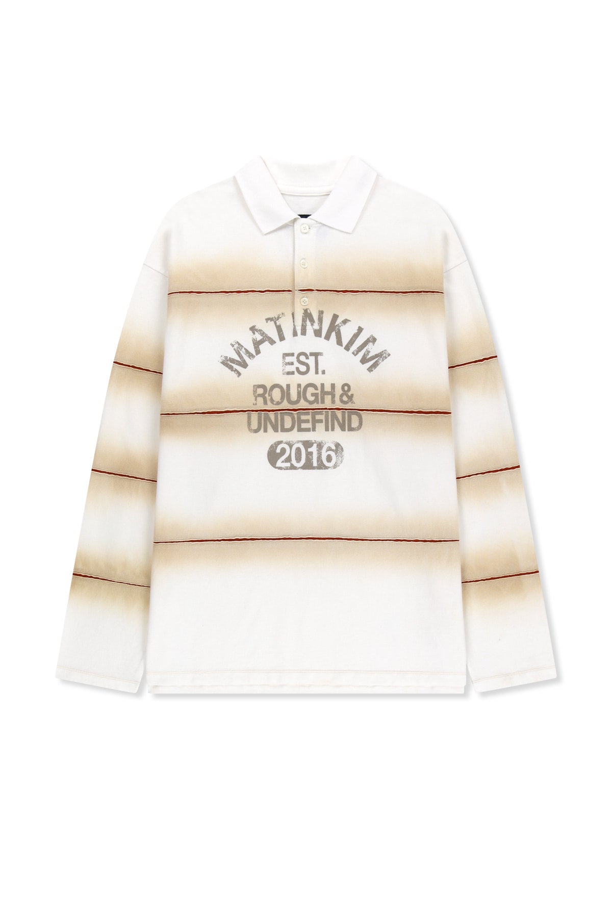 Matin Kim - Reveal Stripe Logo Collar Top (Cream) product image 1 | TRAB K-Fashion Australia