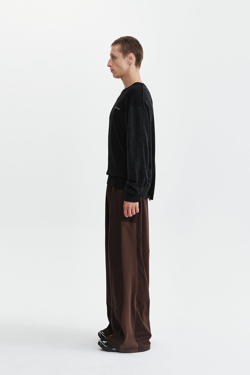 Matin Kim - Waffle Color Block Track Pants (Brown) product image 7 | TRAB K-Fashion Australia