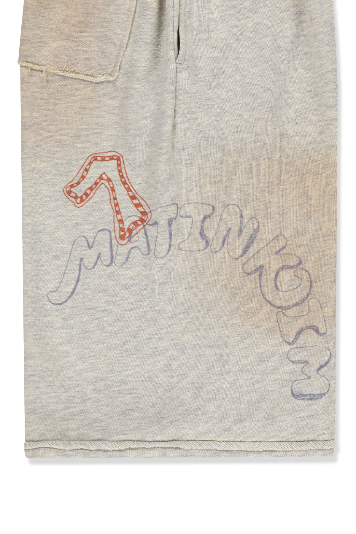 Matin Kim - Vintage Washed Color Contrast Bermuda Sweatpants (Light Beige) product image 4 | TRAB K-Fashion Australia