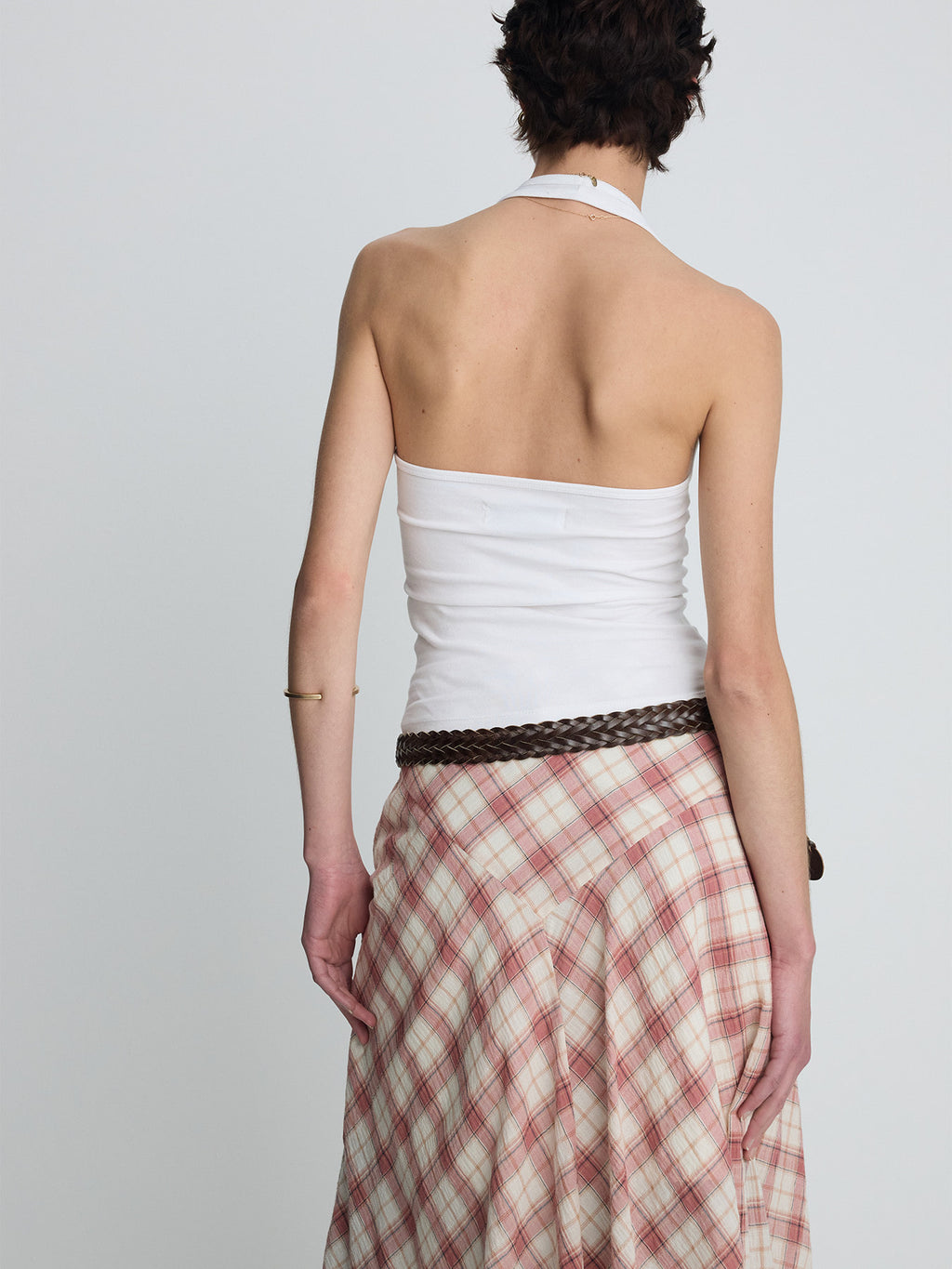 Tonywack - Cotton Check Patchwork Skirt (Pink Check) product image 9 | TRAB K-Fashion Australia