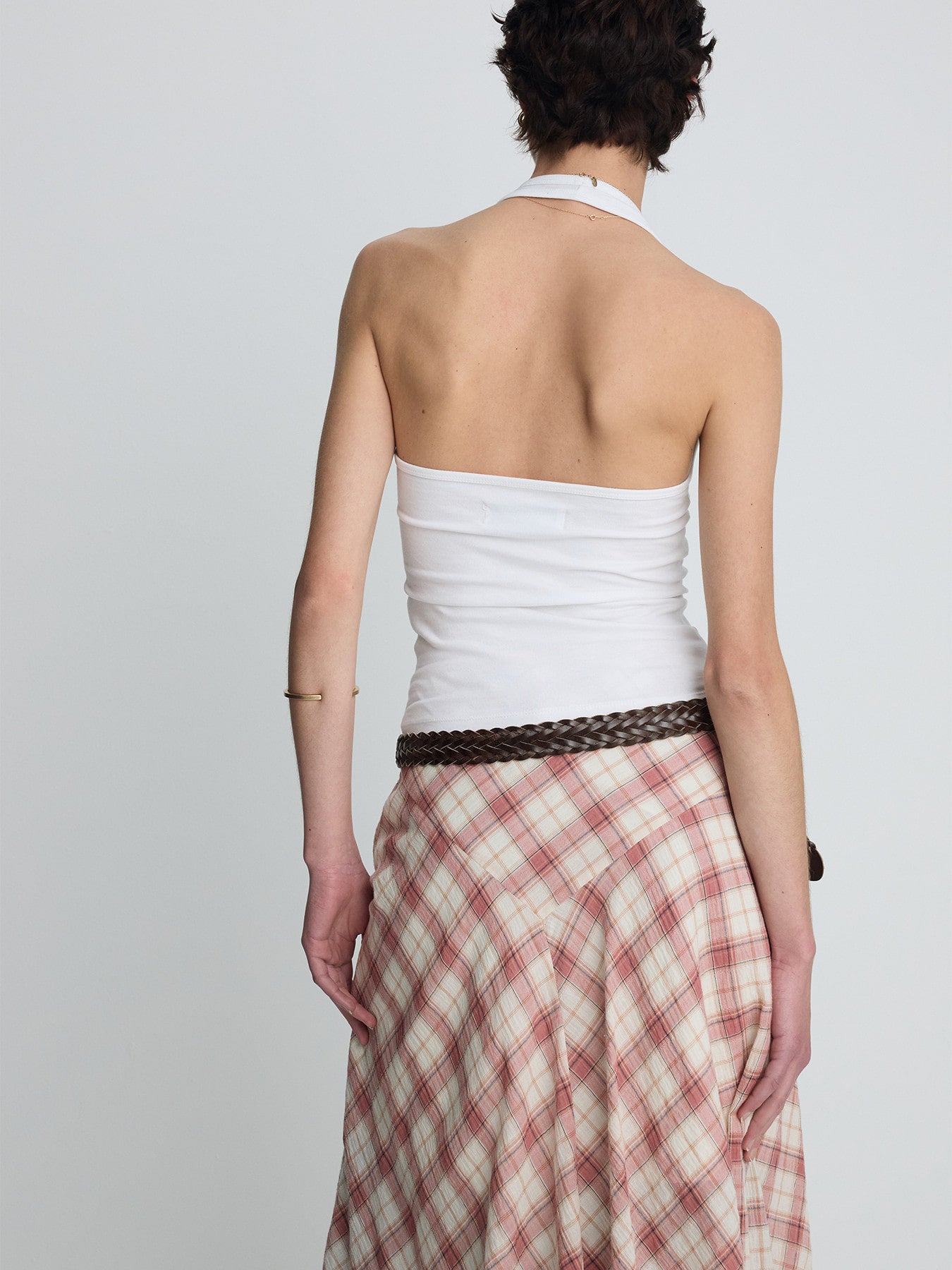 Tonywack - Cotton Check Patchwork Skirt (Pink Check) product image 9 | TRAB K-Fashion Australia
