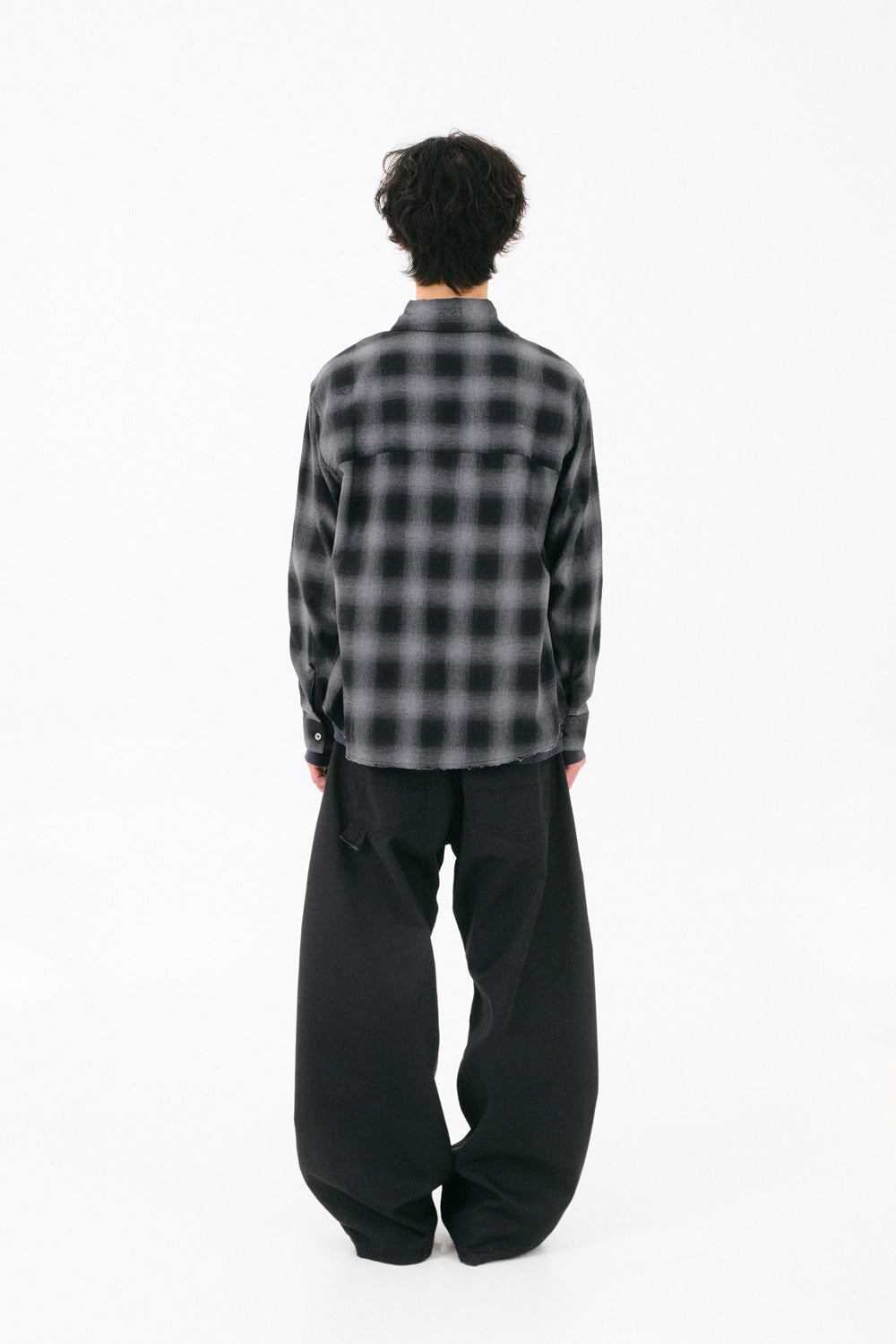 Hatchingroom - Regular Shirt Ombre Check (Charcoal) product image 6 | TRAB K-Fashion Australia
