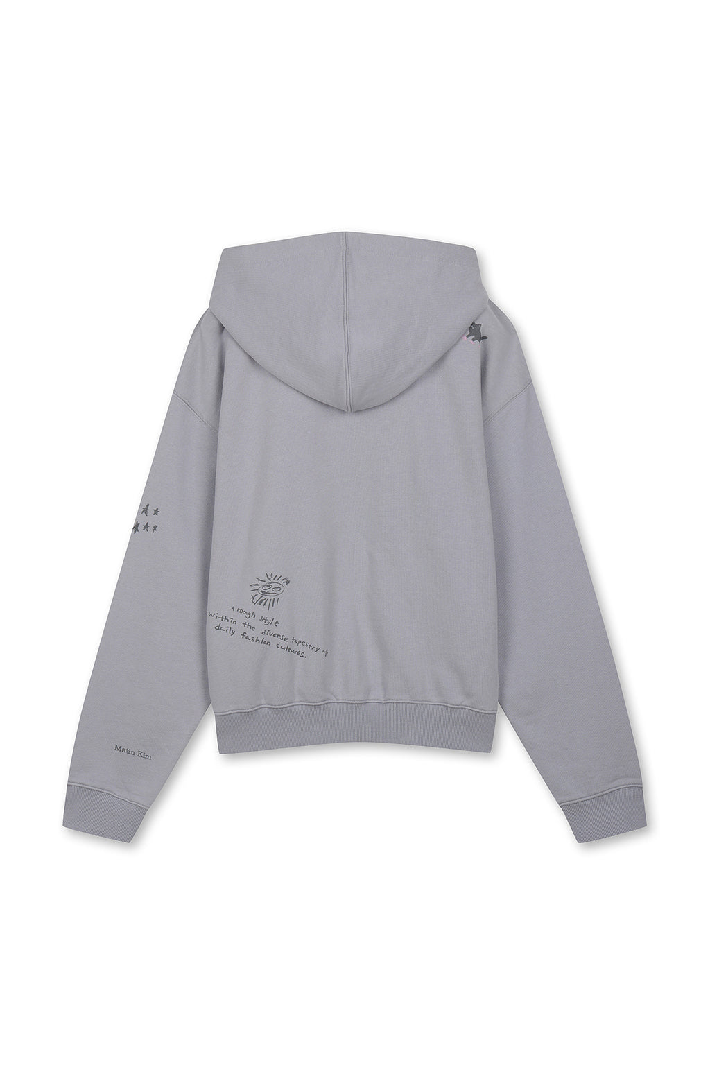 Matin Kim - Graffiti Artwork Hoody Zip Up (Smoke Blue) product image 5 | TRAB K-Fashion Australia