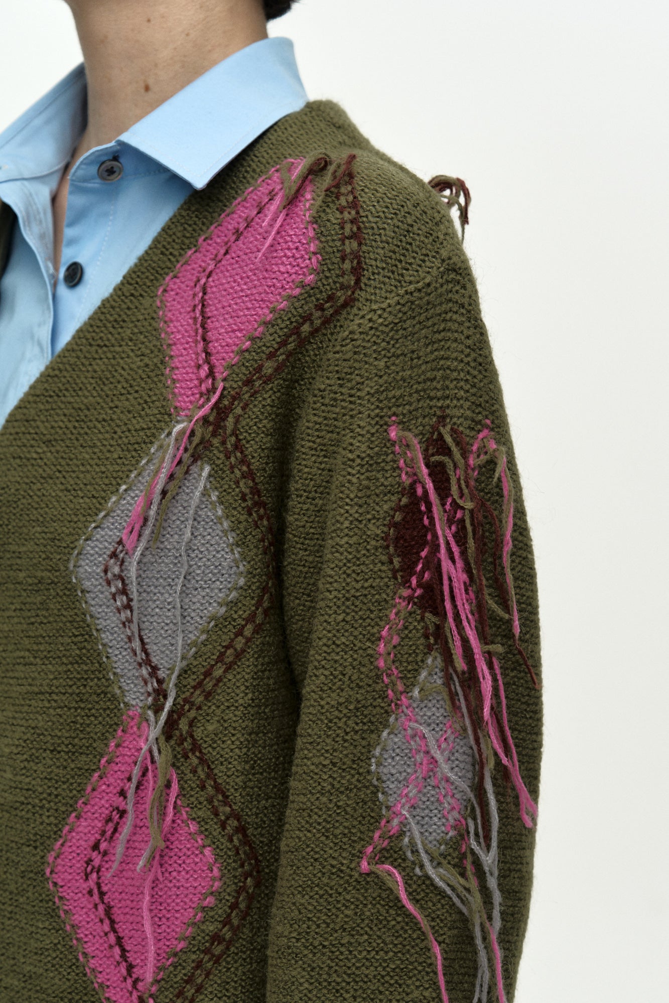 Andersson Bell - Gartered Argyle Cardigan (Khaki) product image 5 | TRAB K-Fashion Australia