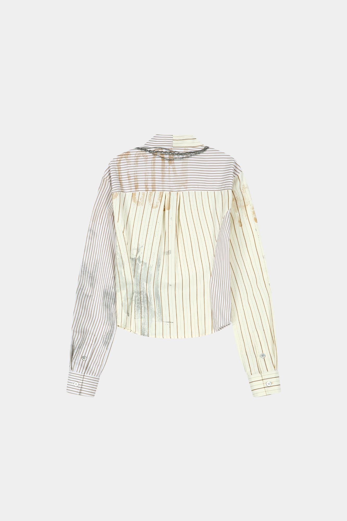 Andersson Bell - Necklace & Choker Trompe-L'oeil Graphic Shirt (Beige) product image 11 | TRAB K-Fashion Australia