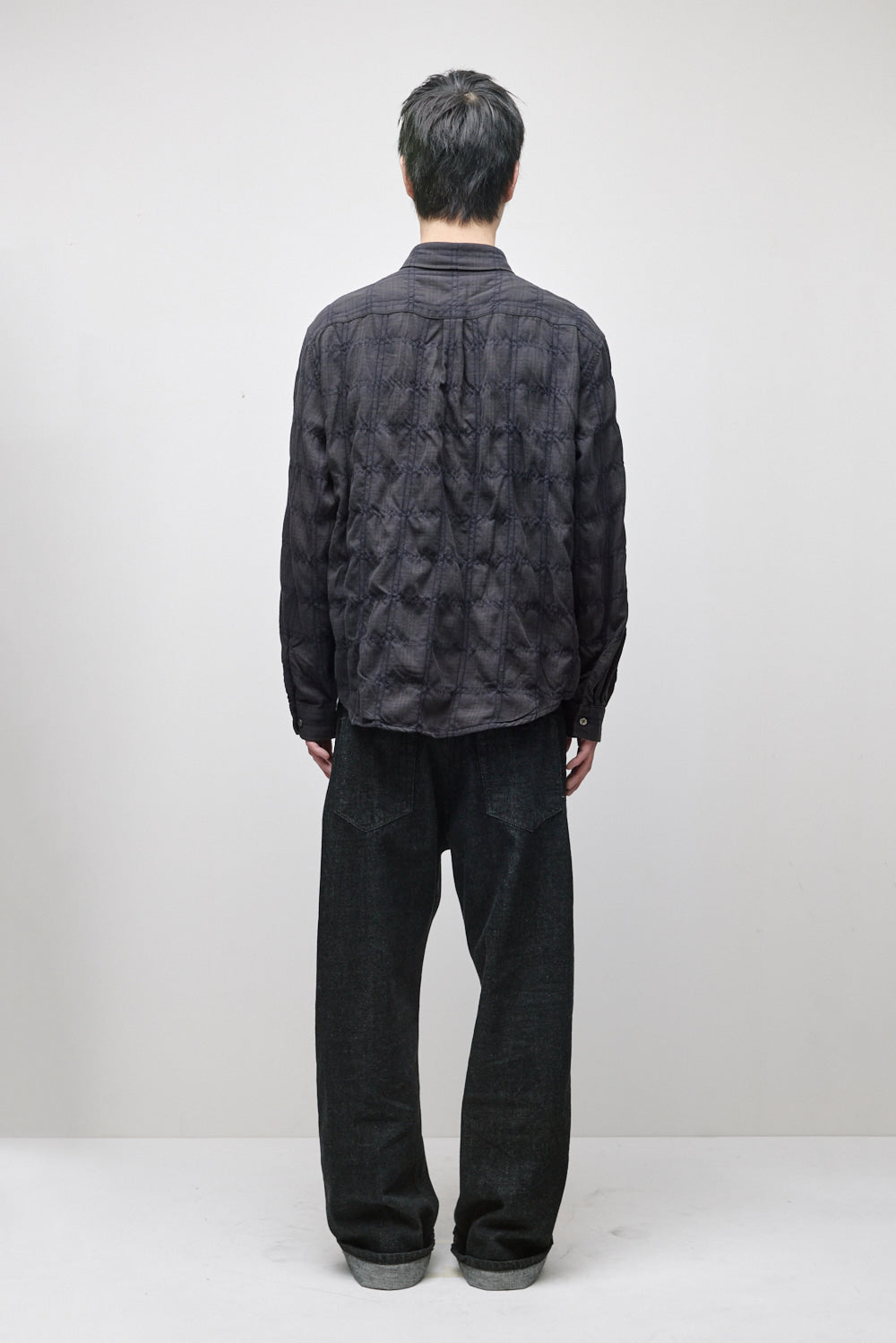 Hatchingroom - Museum Shirt Shirring Check Dark (Brown) product image 11 | TRAB K-Fashion Australia